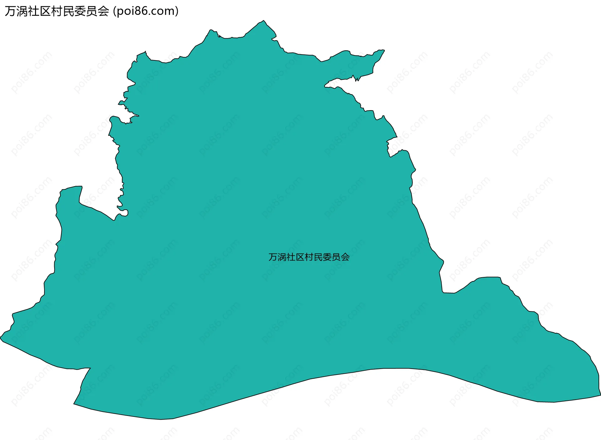 万涡社区村民委员会边界地图
