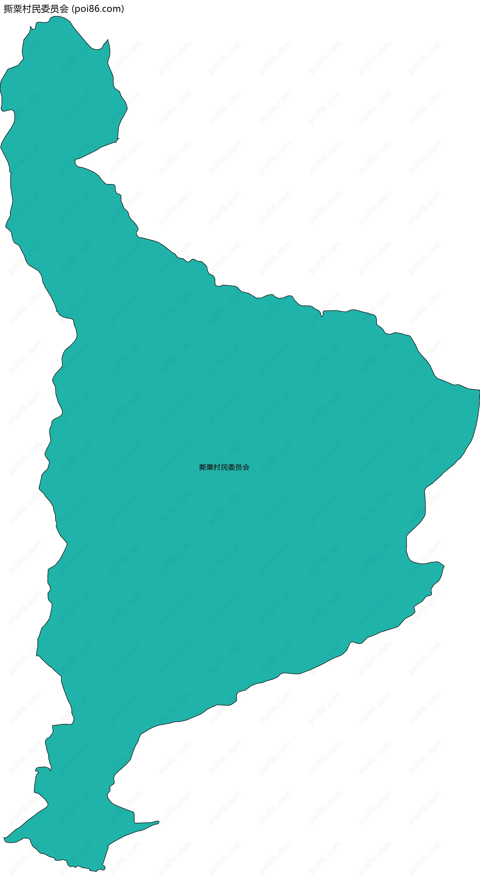 撕粟村民委员会边界地图