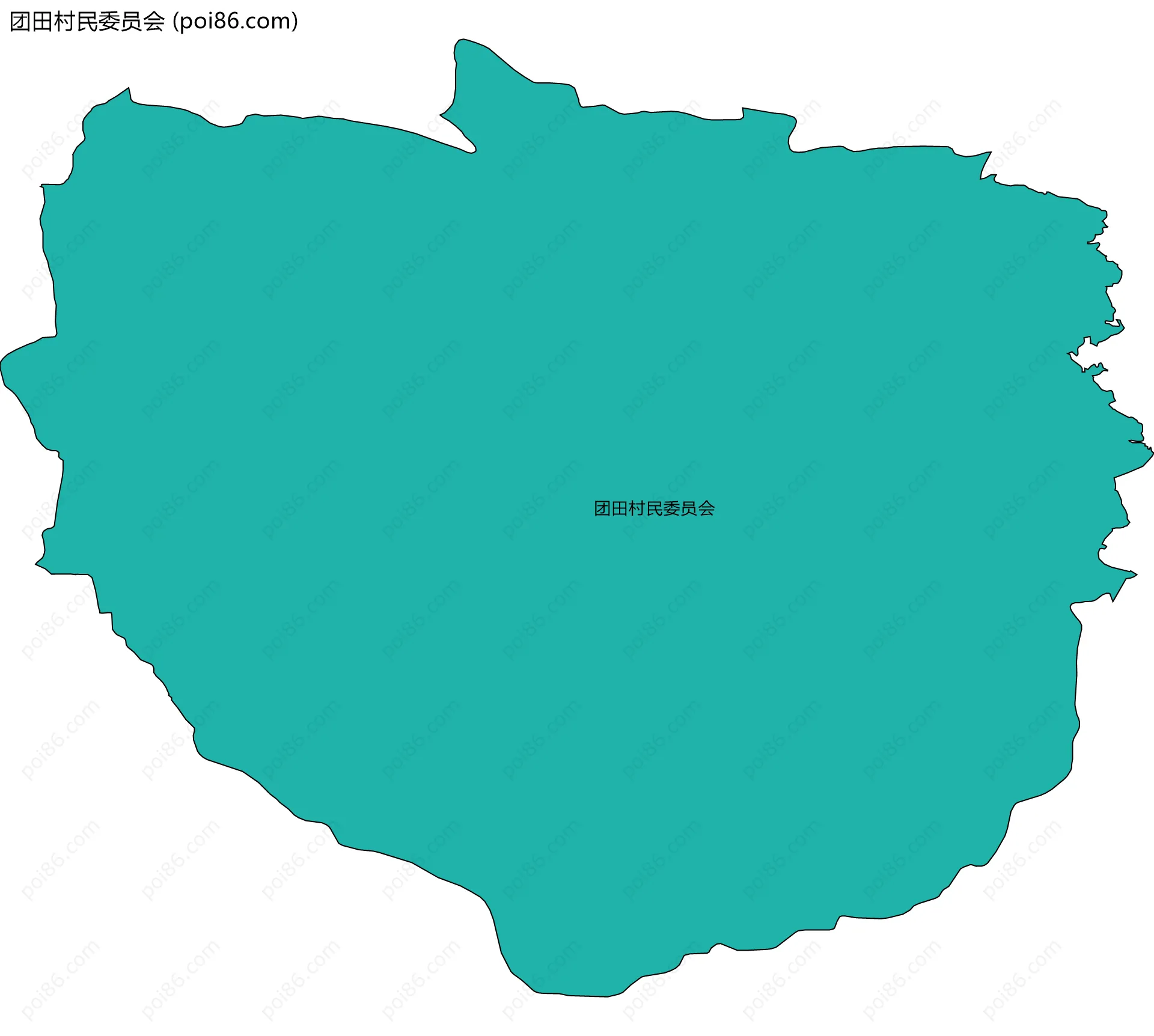 团田村民委员会边界地图