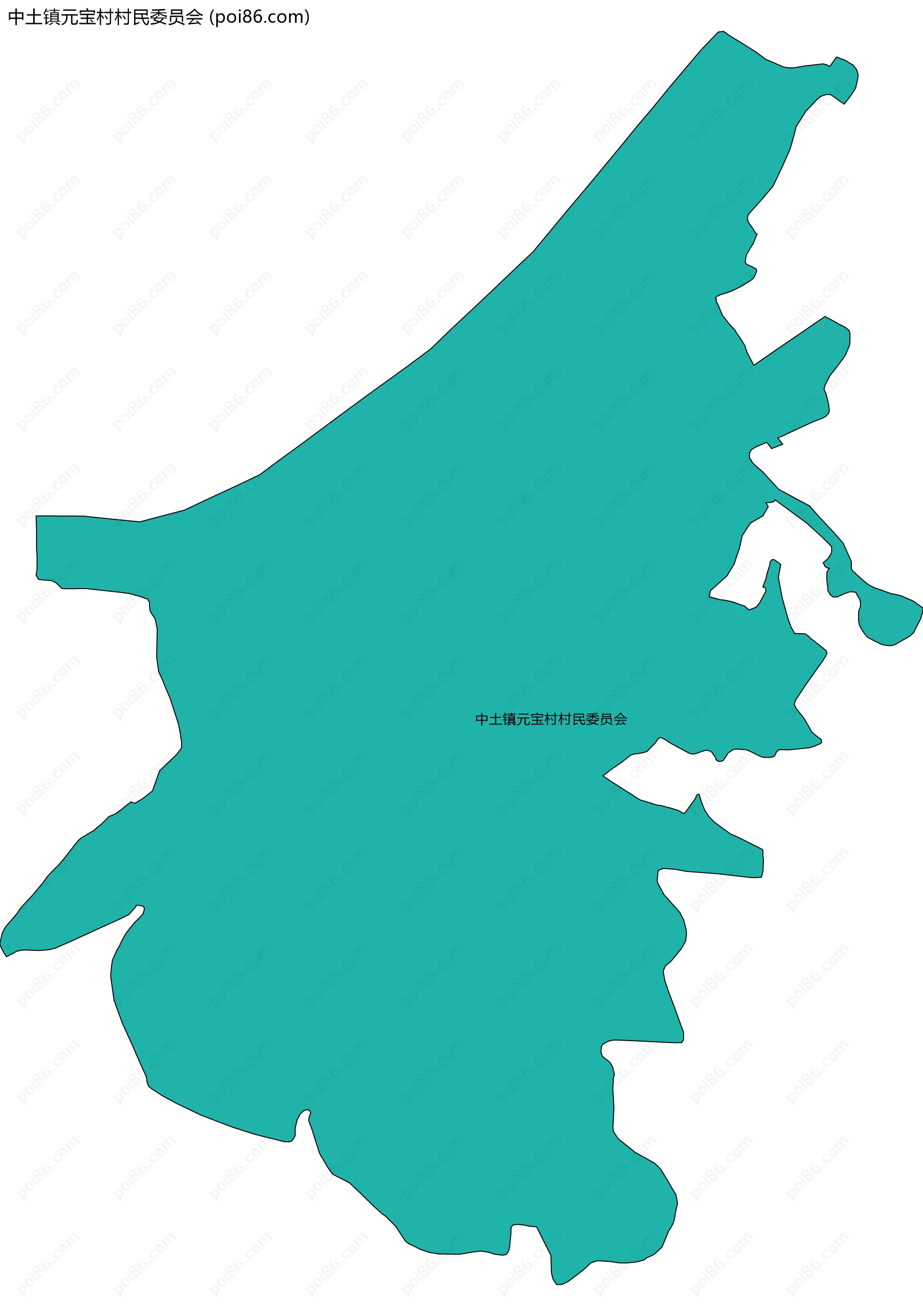 中土镇元宝村村民委员会边界地图