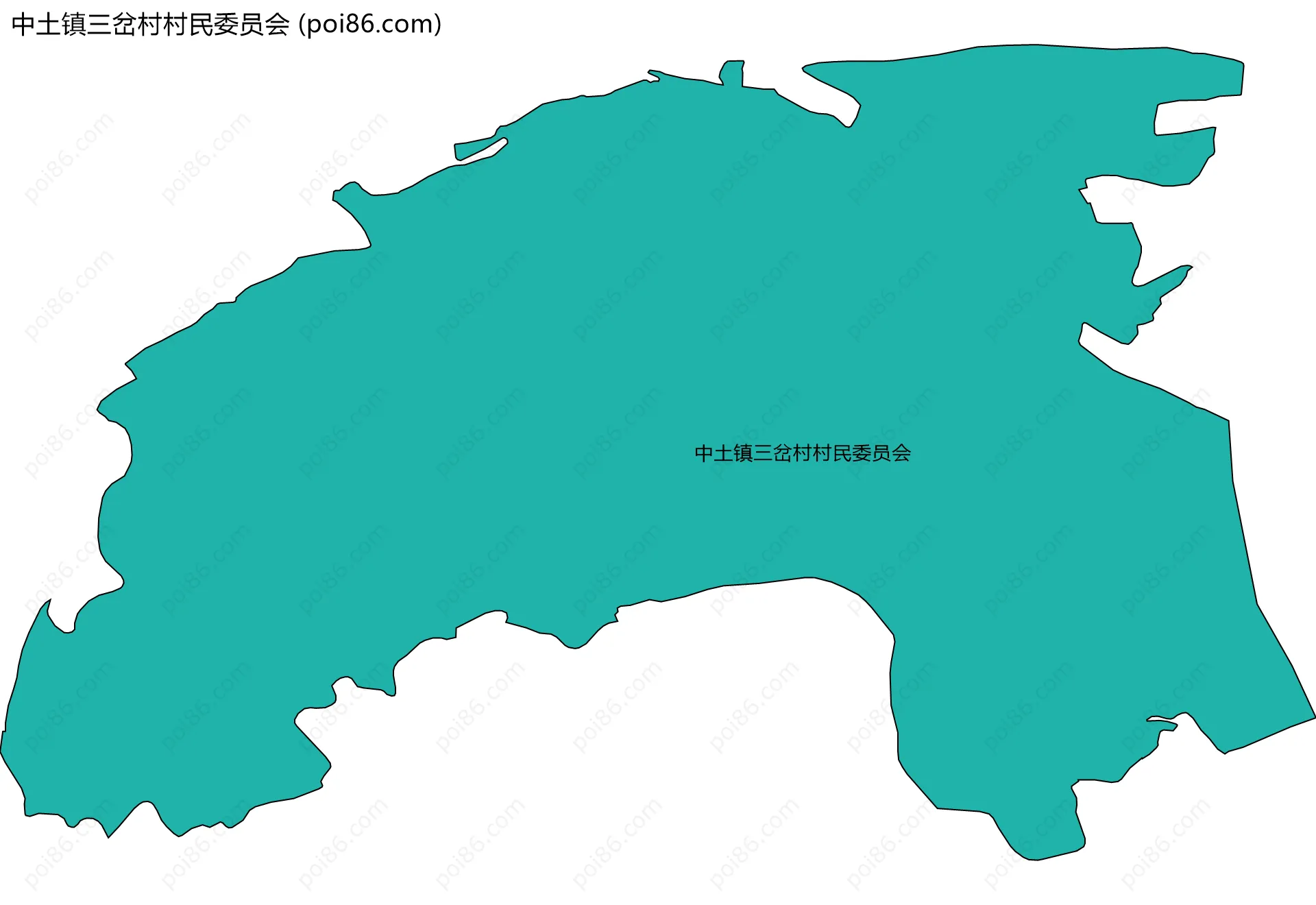 中土镇三岔村村民委员会边界地图