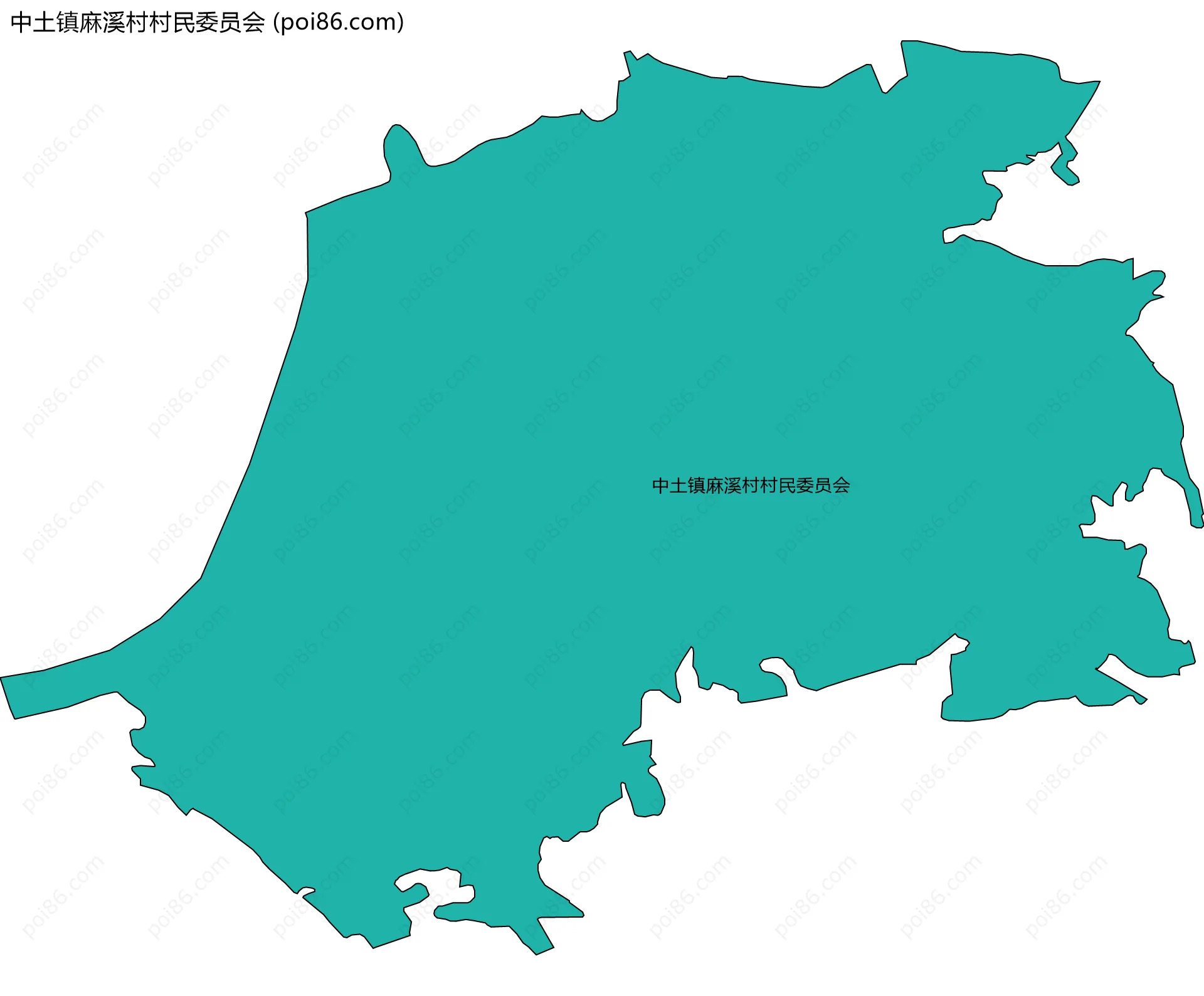 中土镇麻溪村村民委员会边界地图