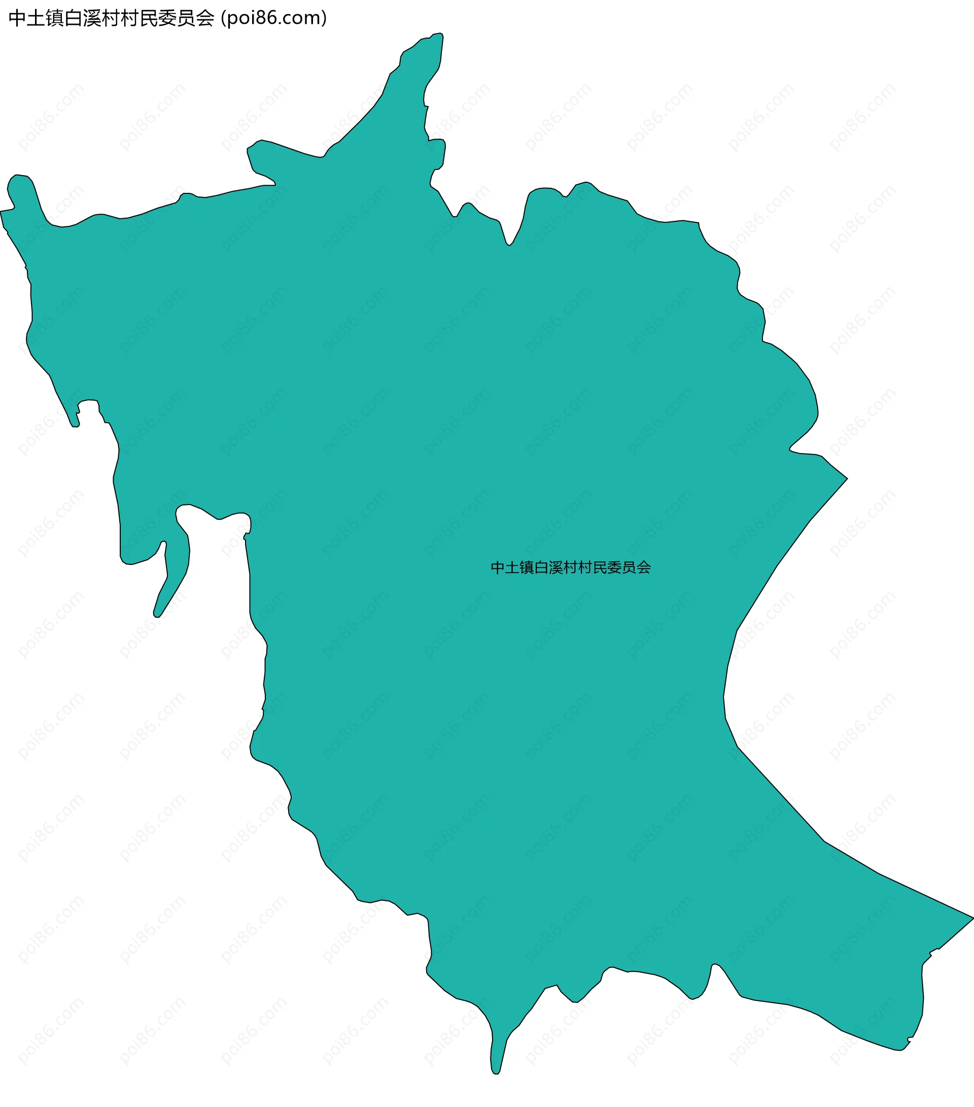 中土镇白溪村村民委员会边界地图