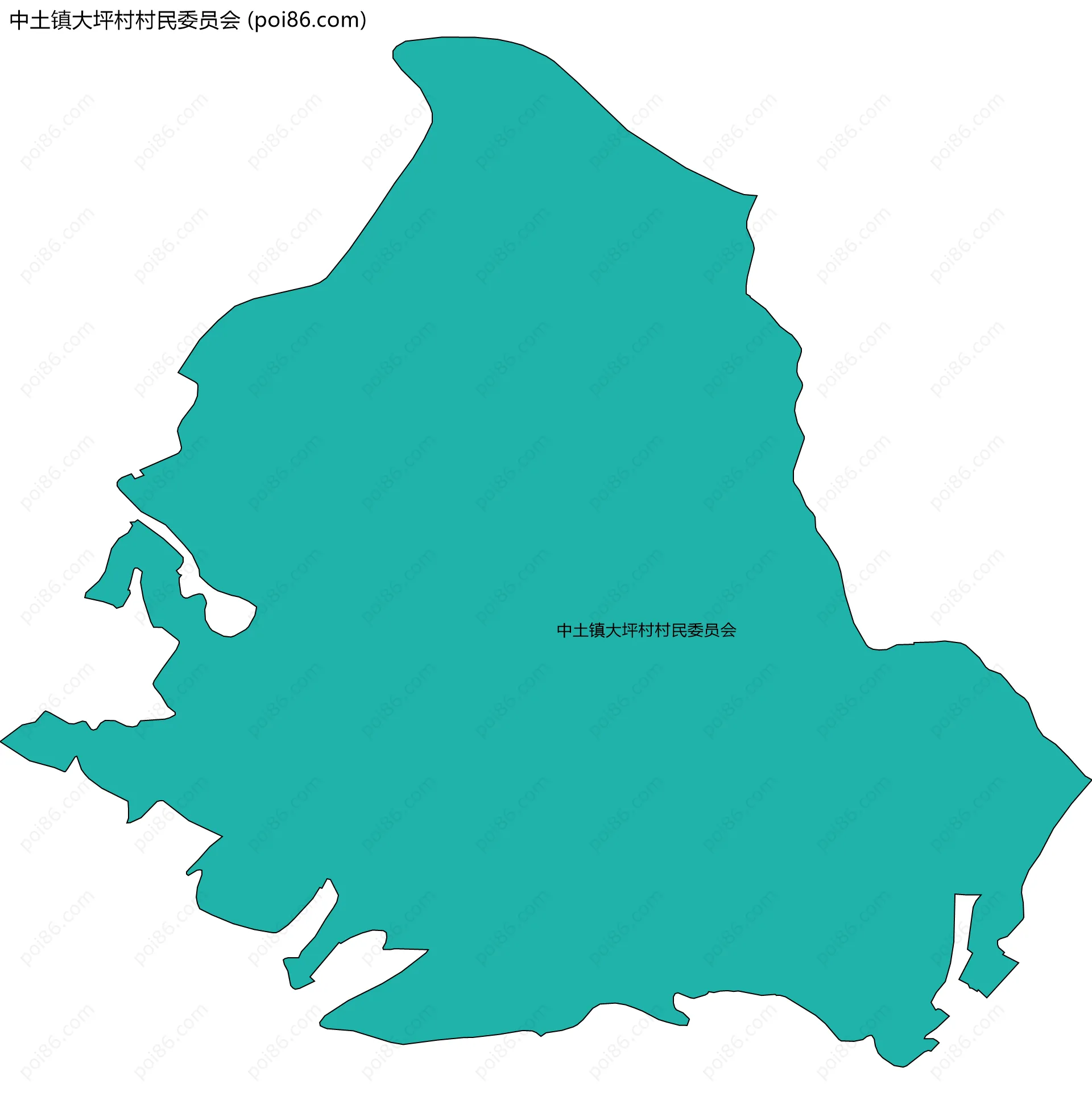 中土镇大坪村村民委员会边界地图