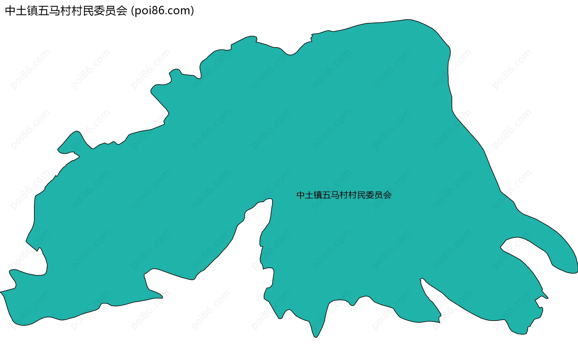 中土镇五马村村民委员会边界地图