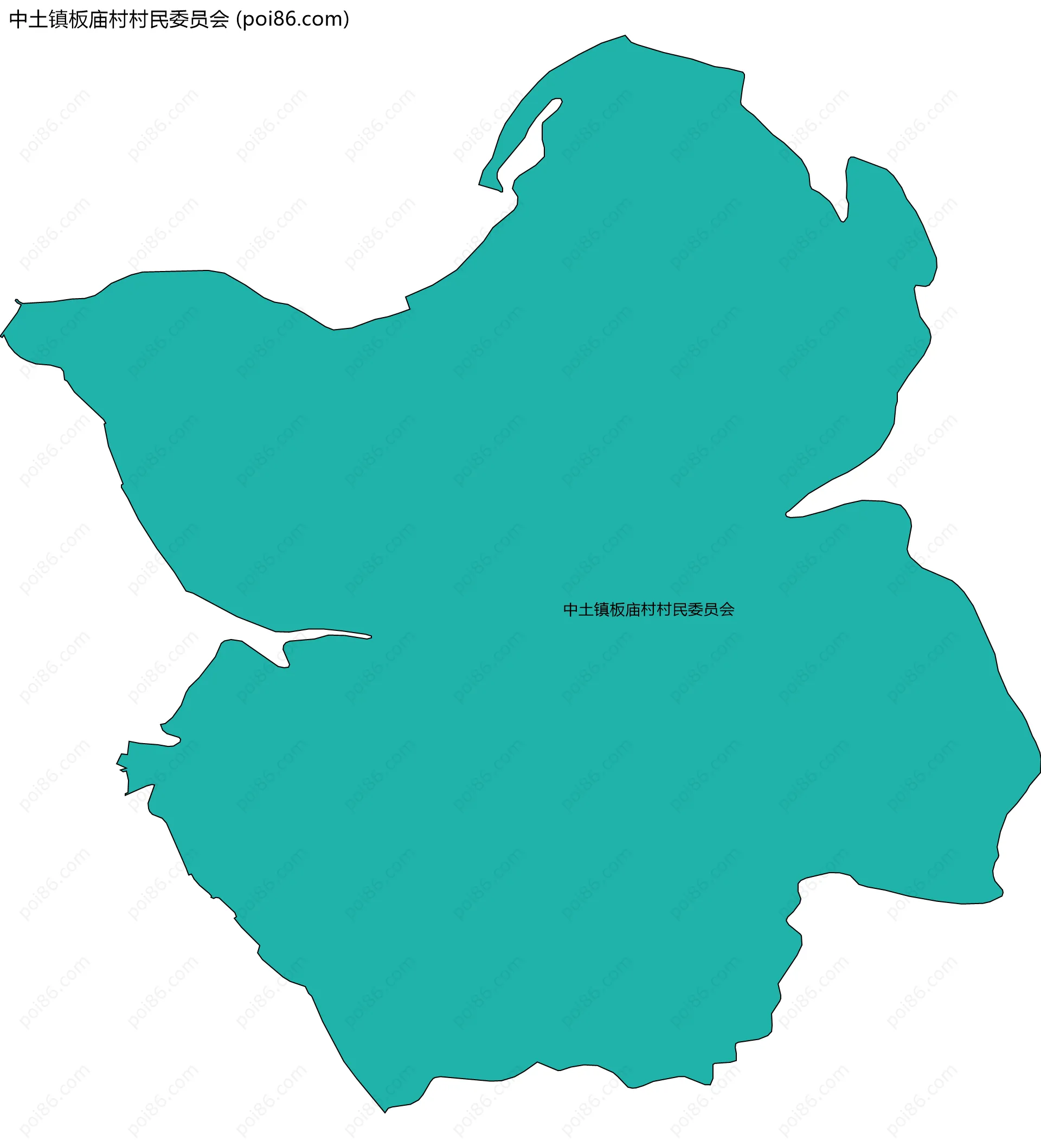中土镇板庙村村民委员会边界地图