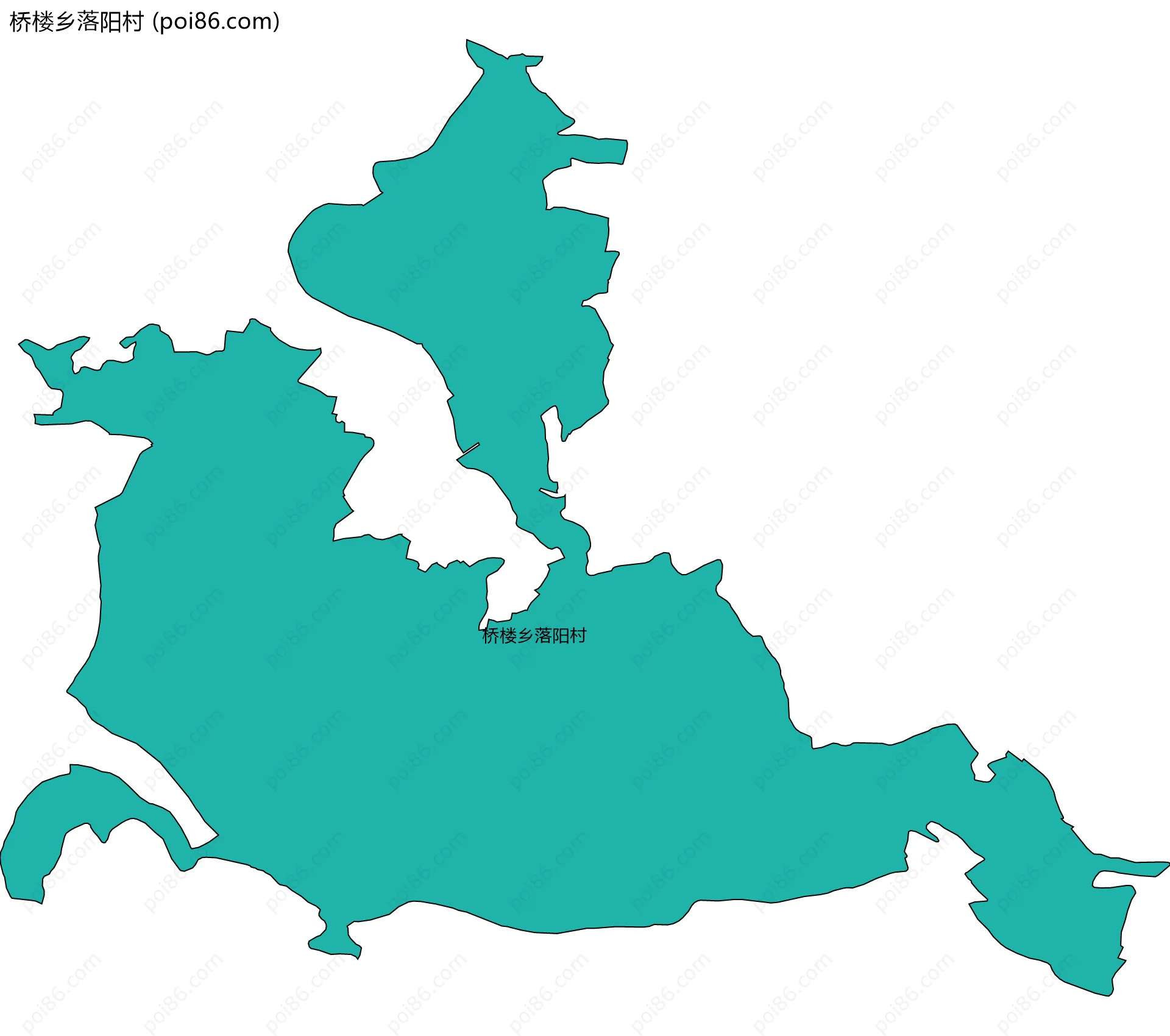 桥楼乡落阳村边界地图