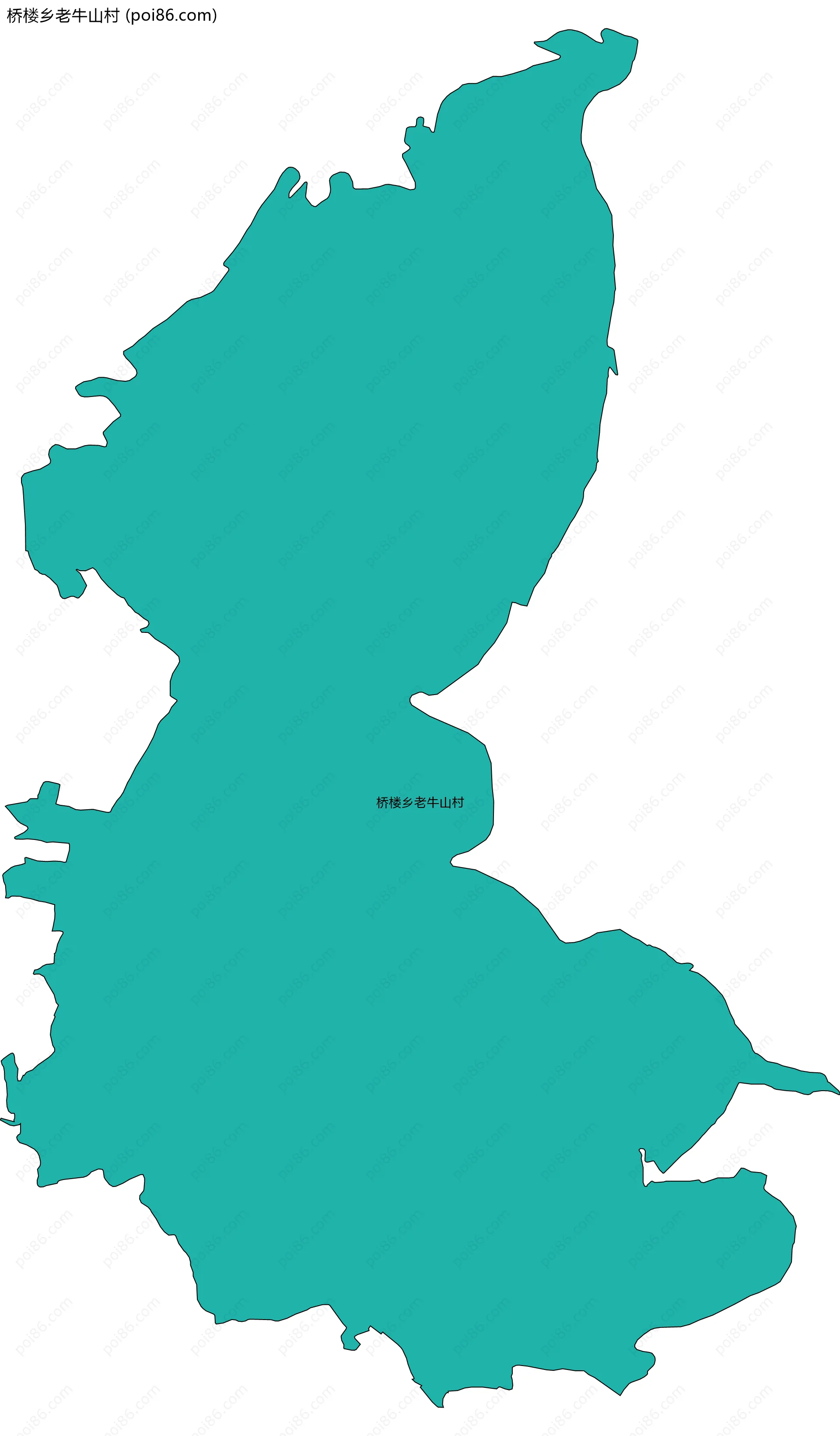 桥楼乡老牛山村边界地图