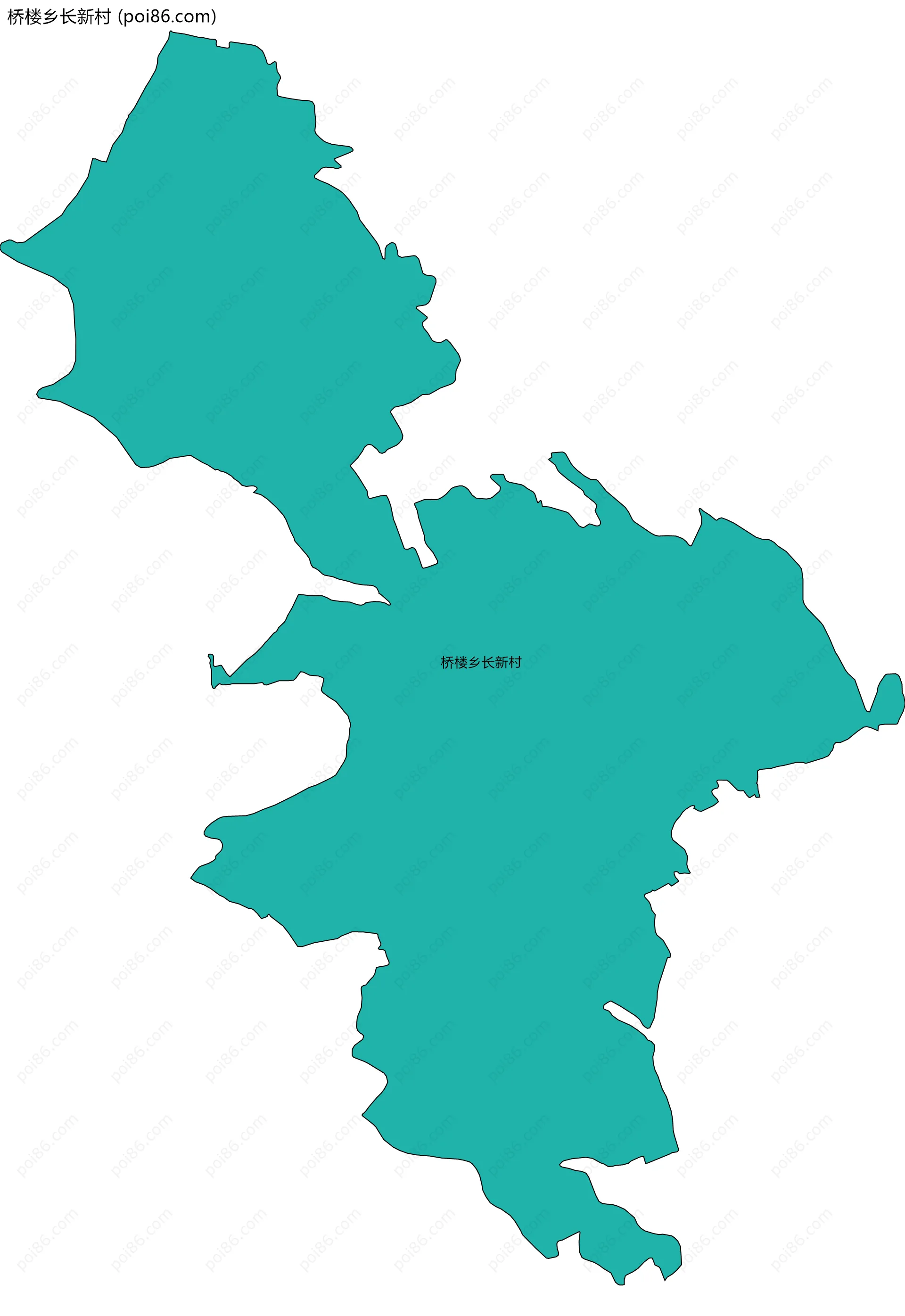 桥楼乡长新村边界地图