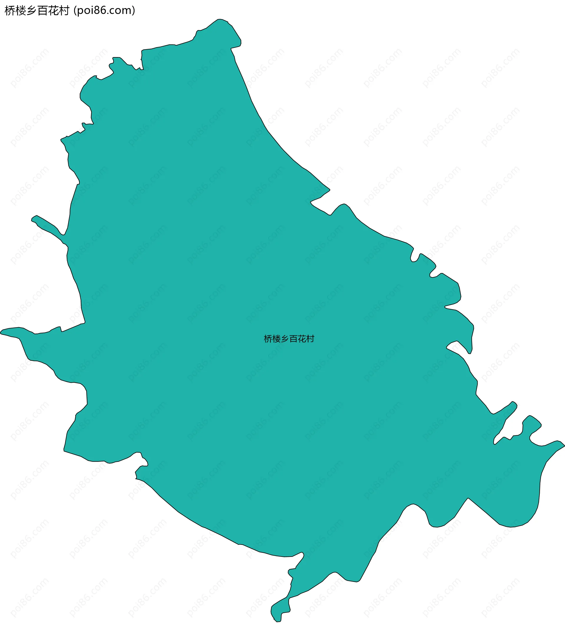 桥楼乡百花村边界地图