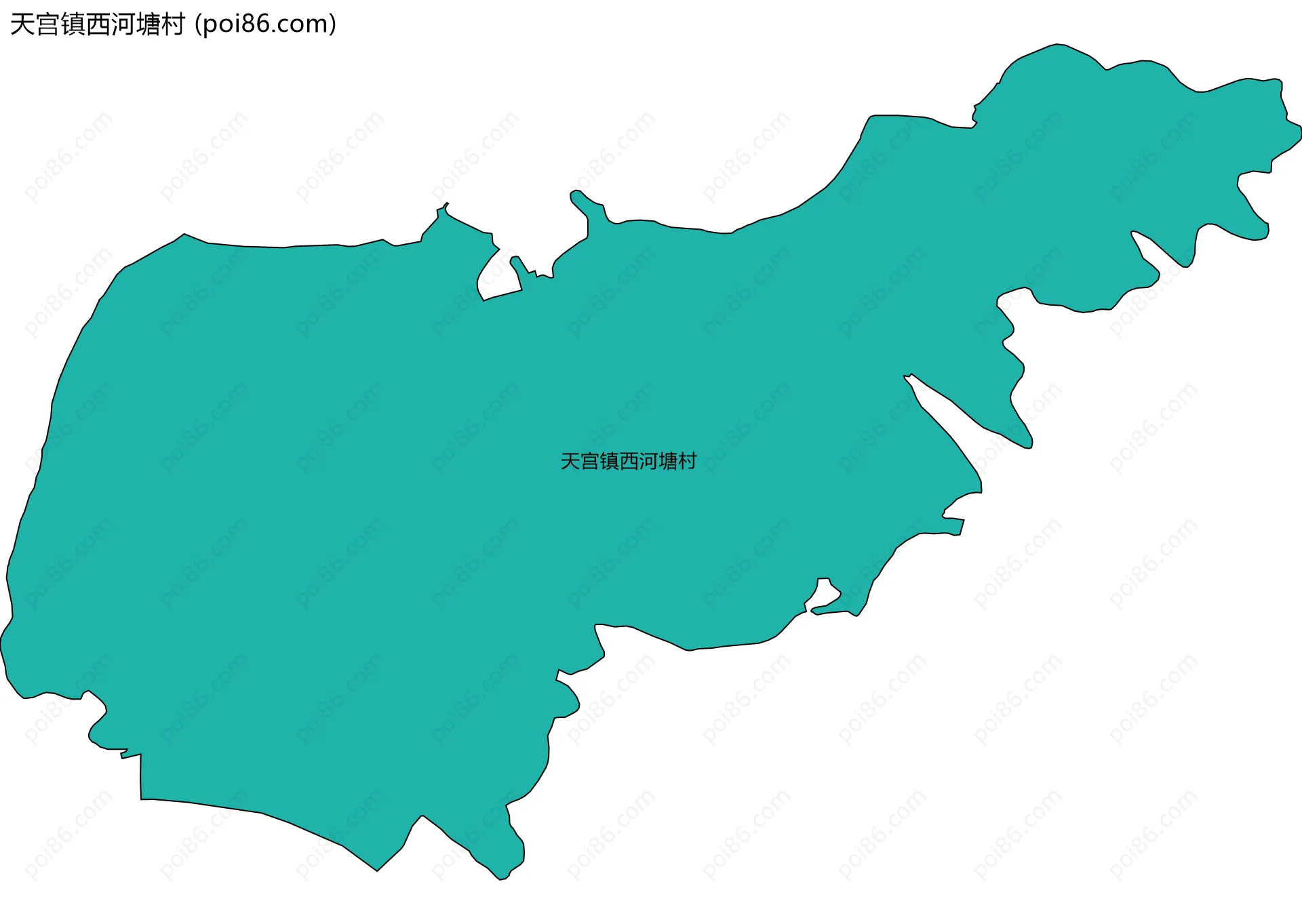 天宫镇西河塘村边界地图