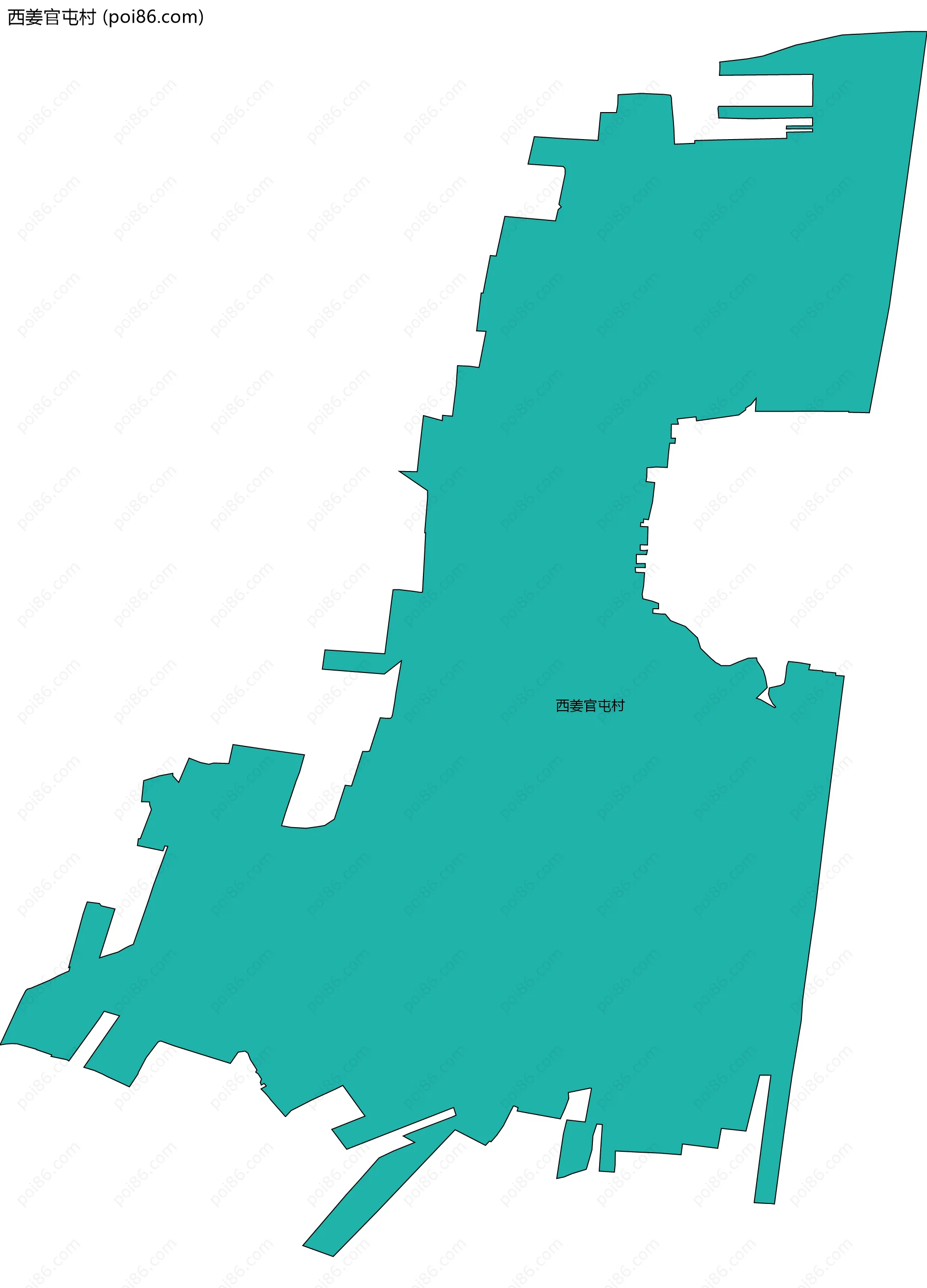 西姜官屯村边界地图