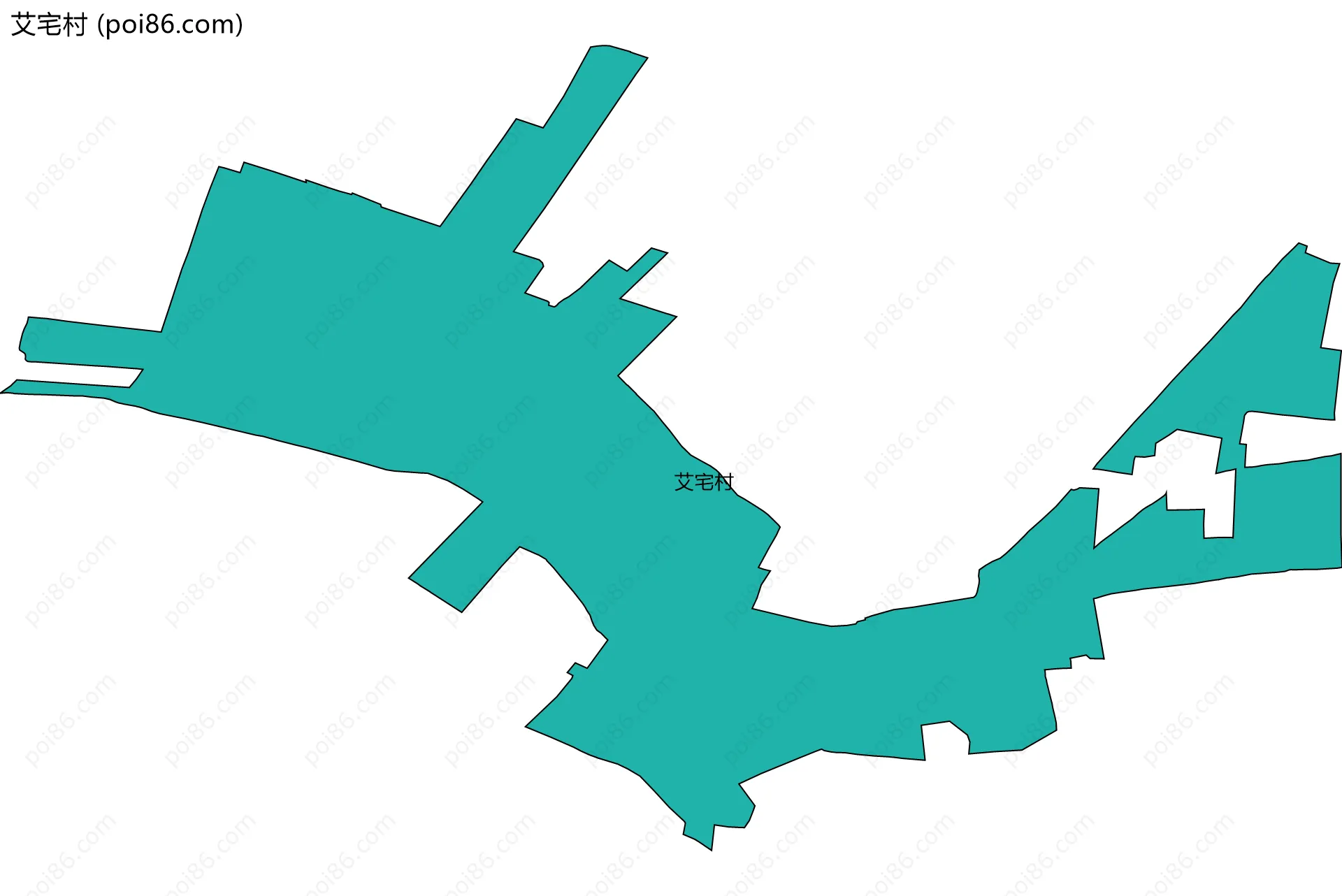 艾宅村边界地图