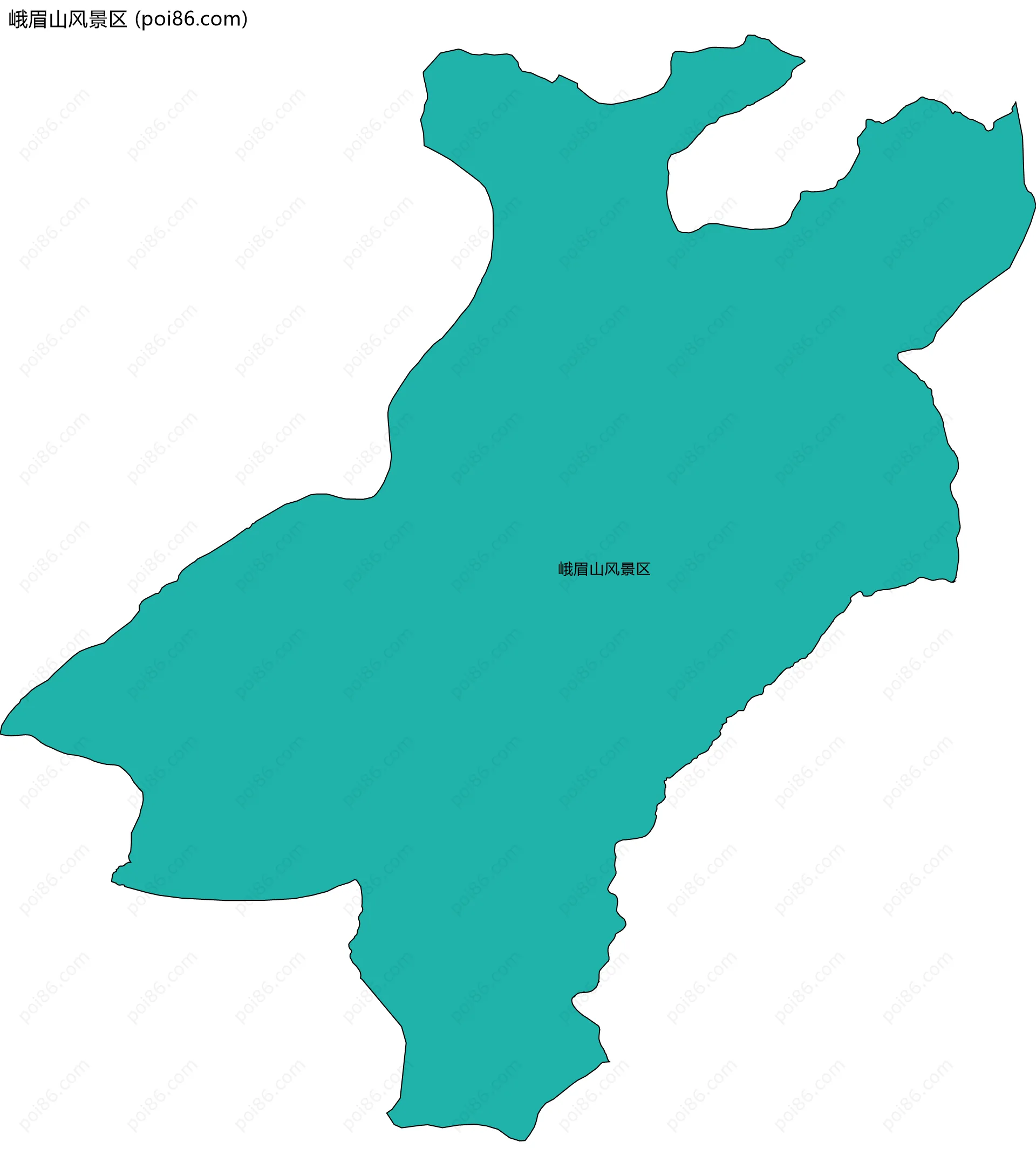 峨眉山风景区边界地图