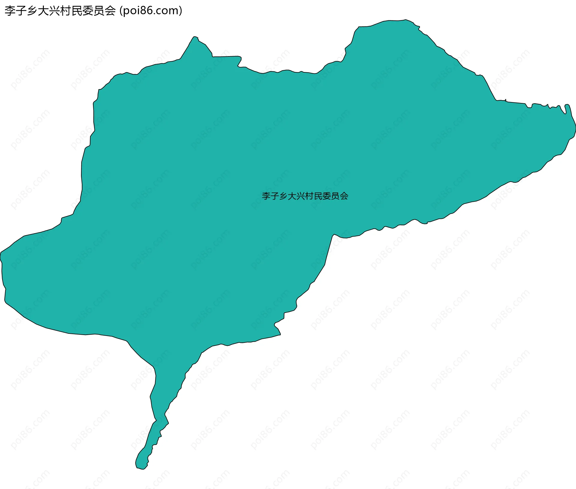 李子乡大兴村民委员会边界地图