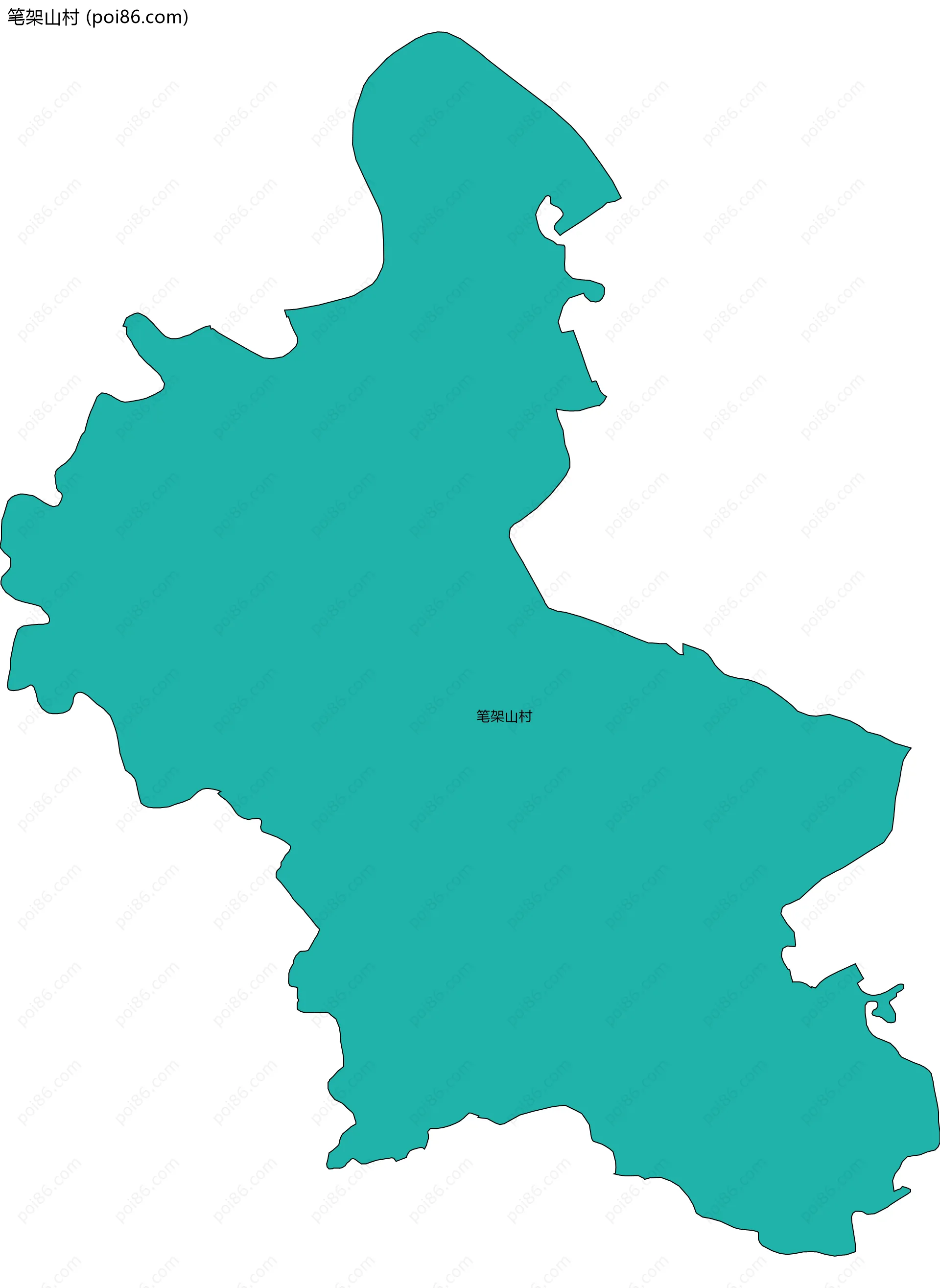 笔架山村边界地图