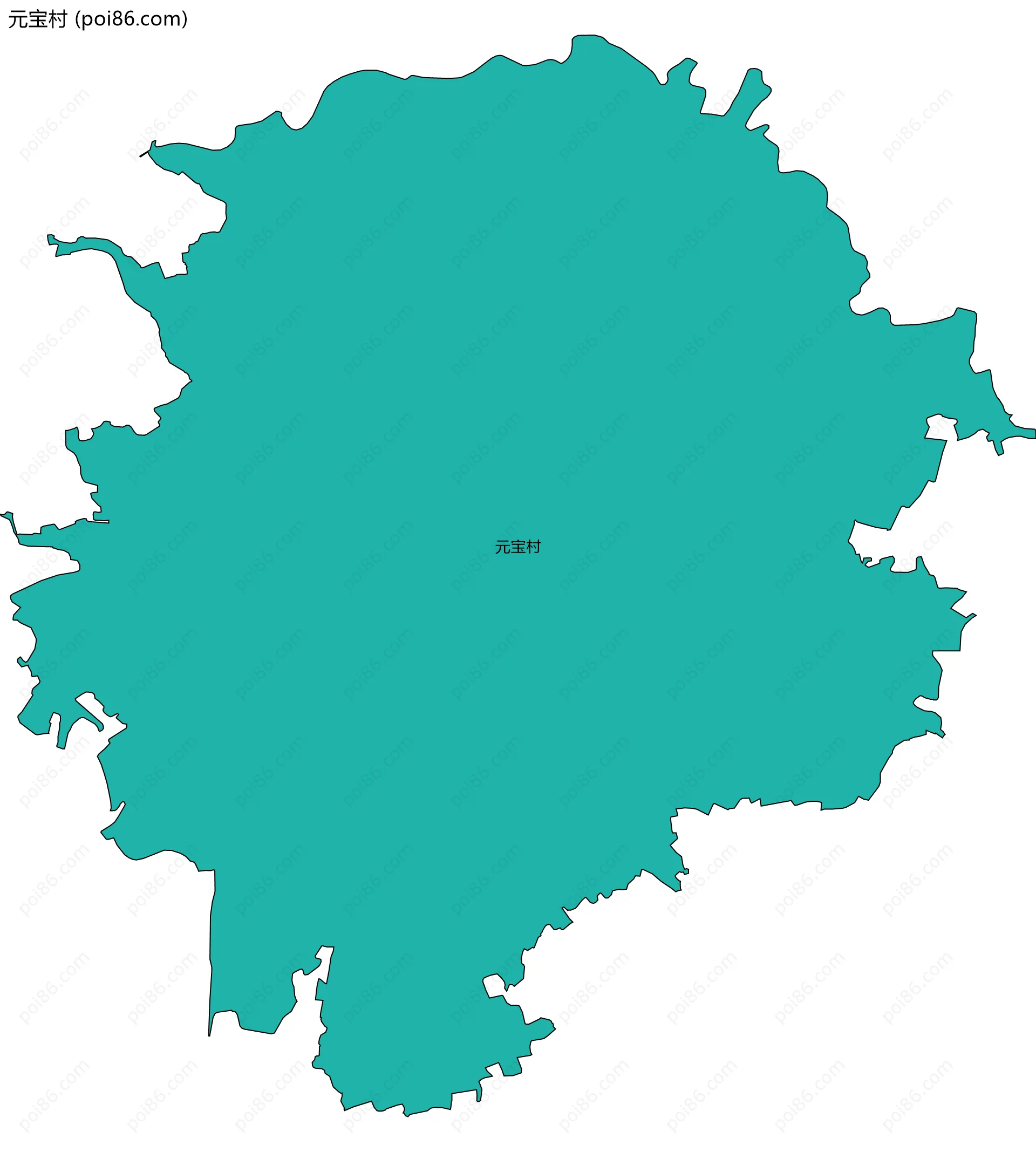 元宝村边界地图