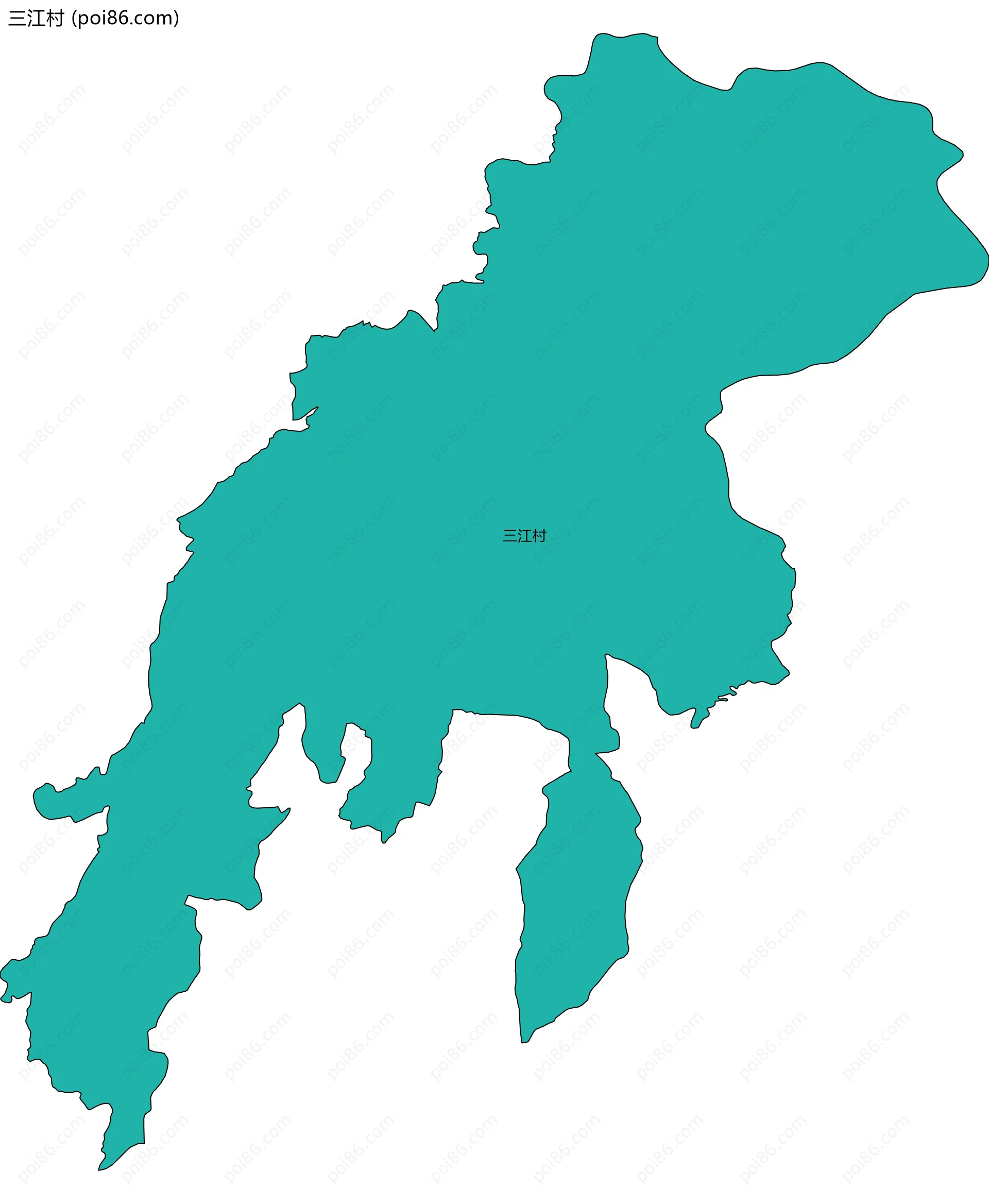 三江村边界地图