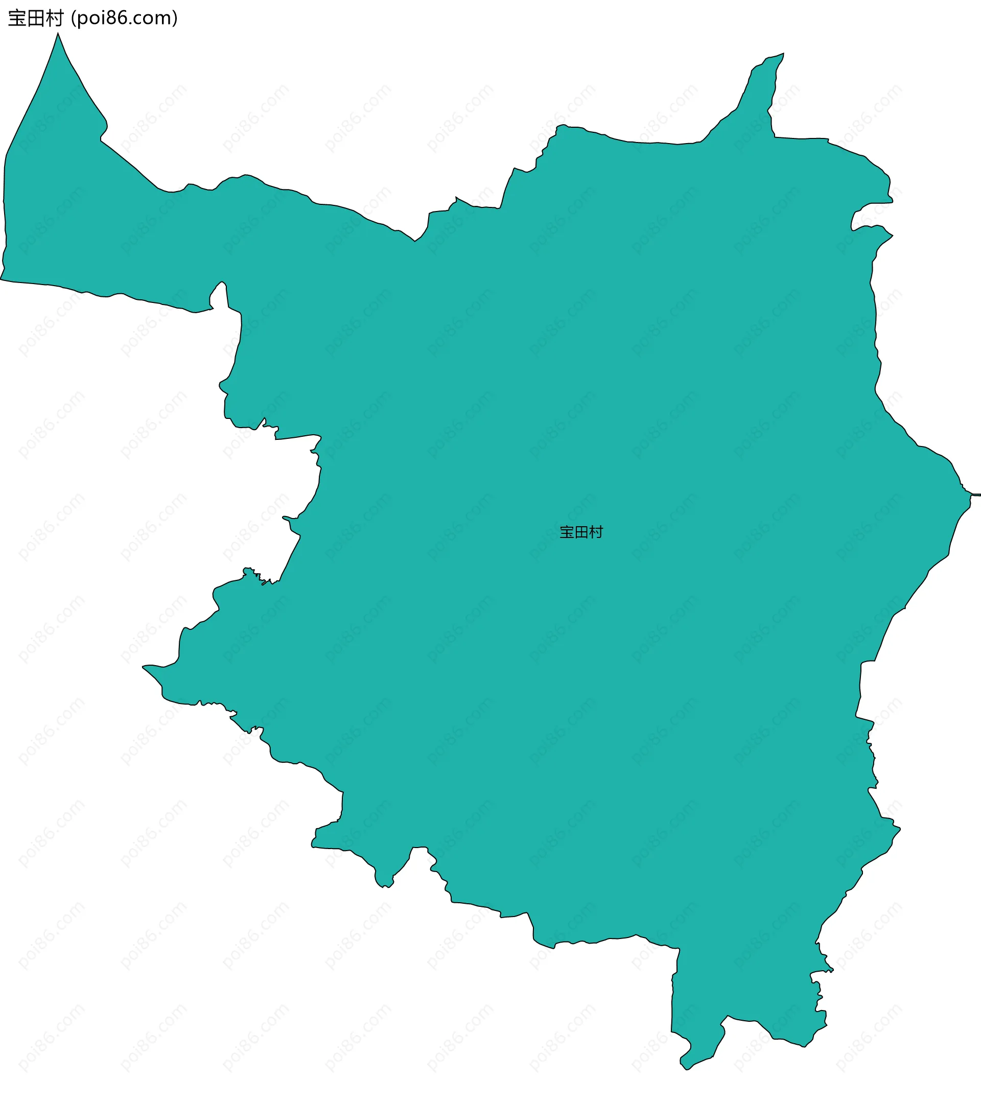 宝田村边界地图