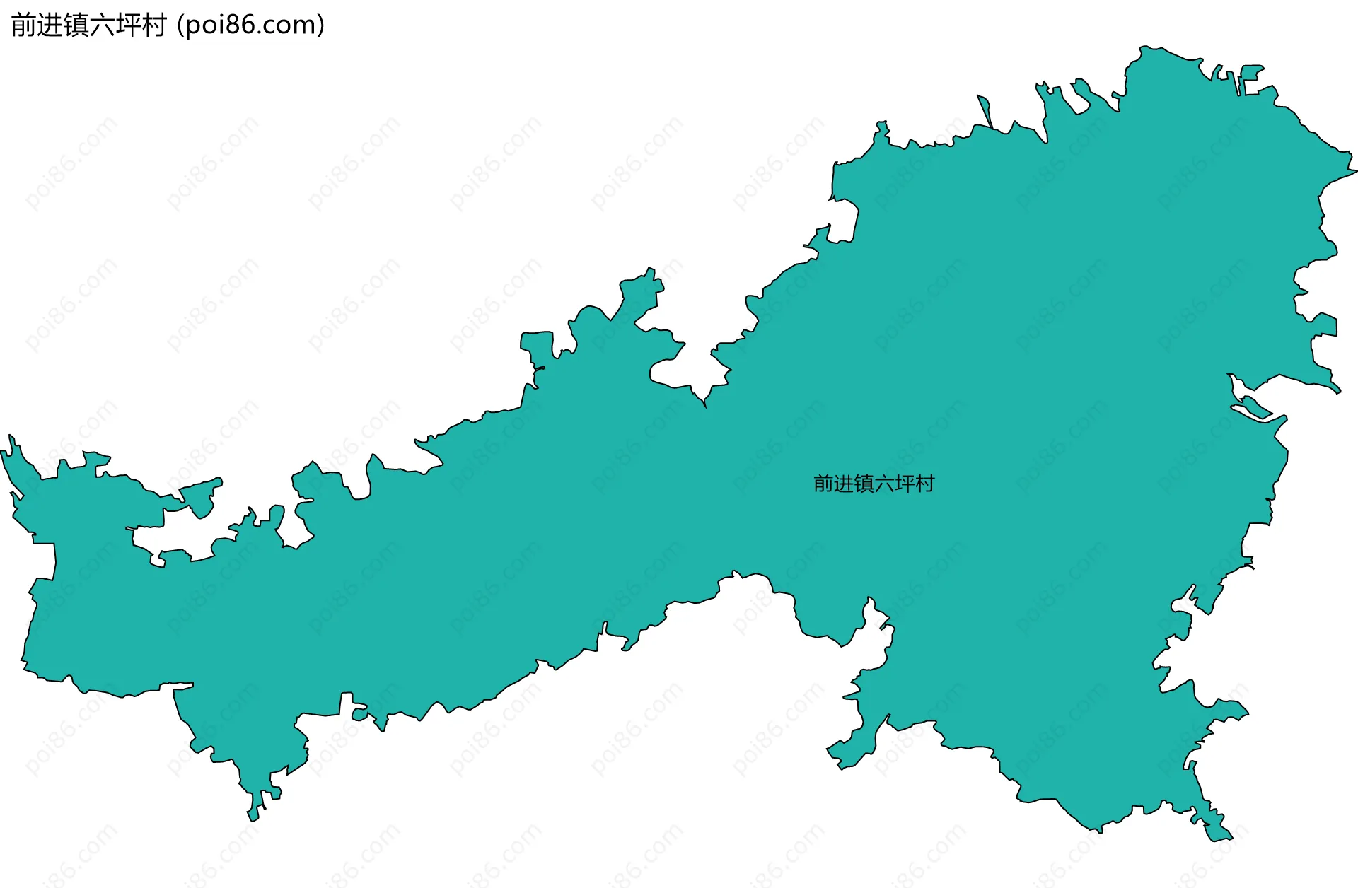 前进镇六坪村边界地图