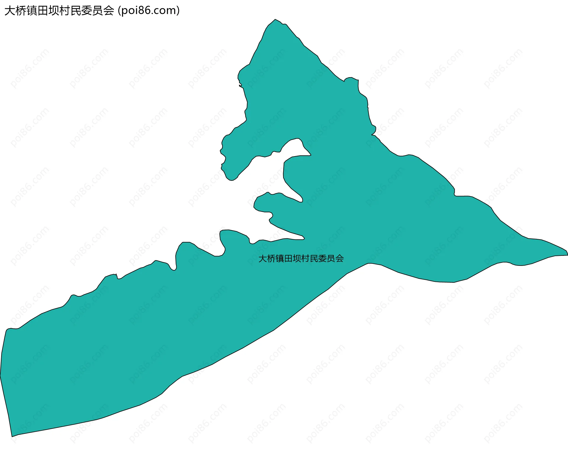 大桥镇田坝村民委员会边界地图