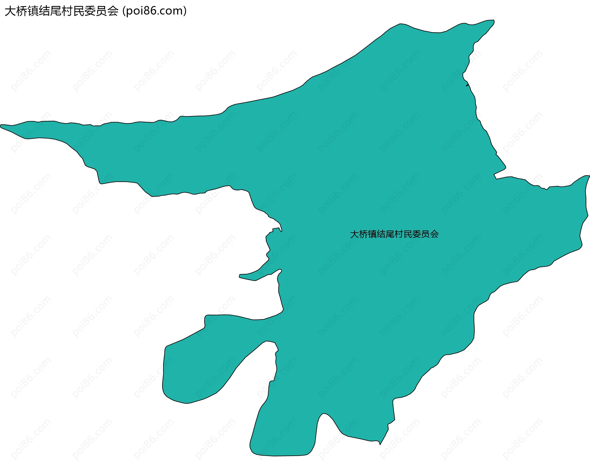 大桥镇结尾村民委员会边界地图