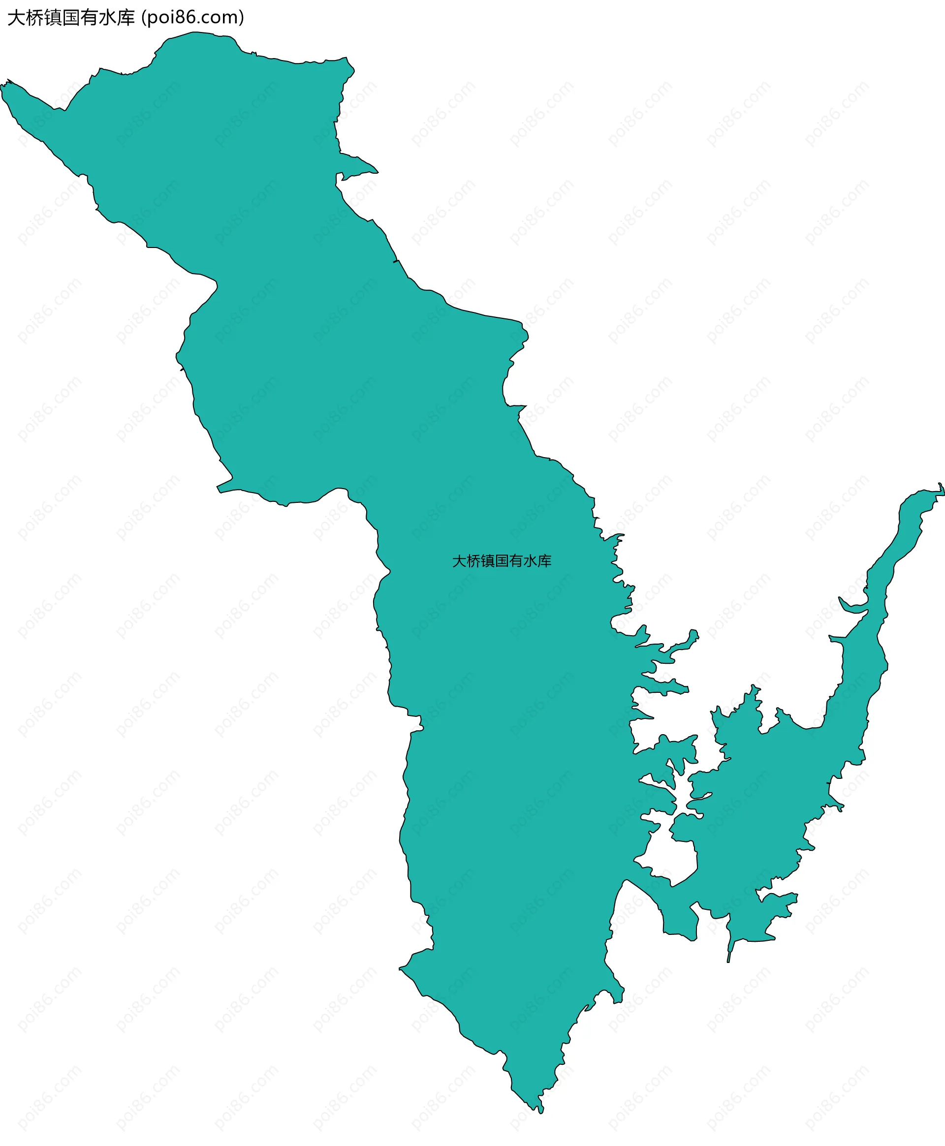 大桥镇国有水库边界地图