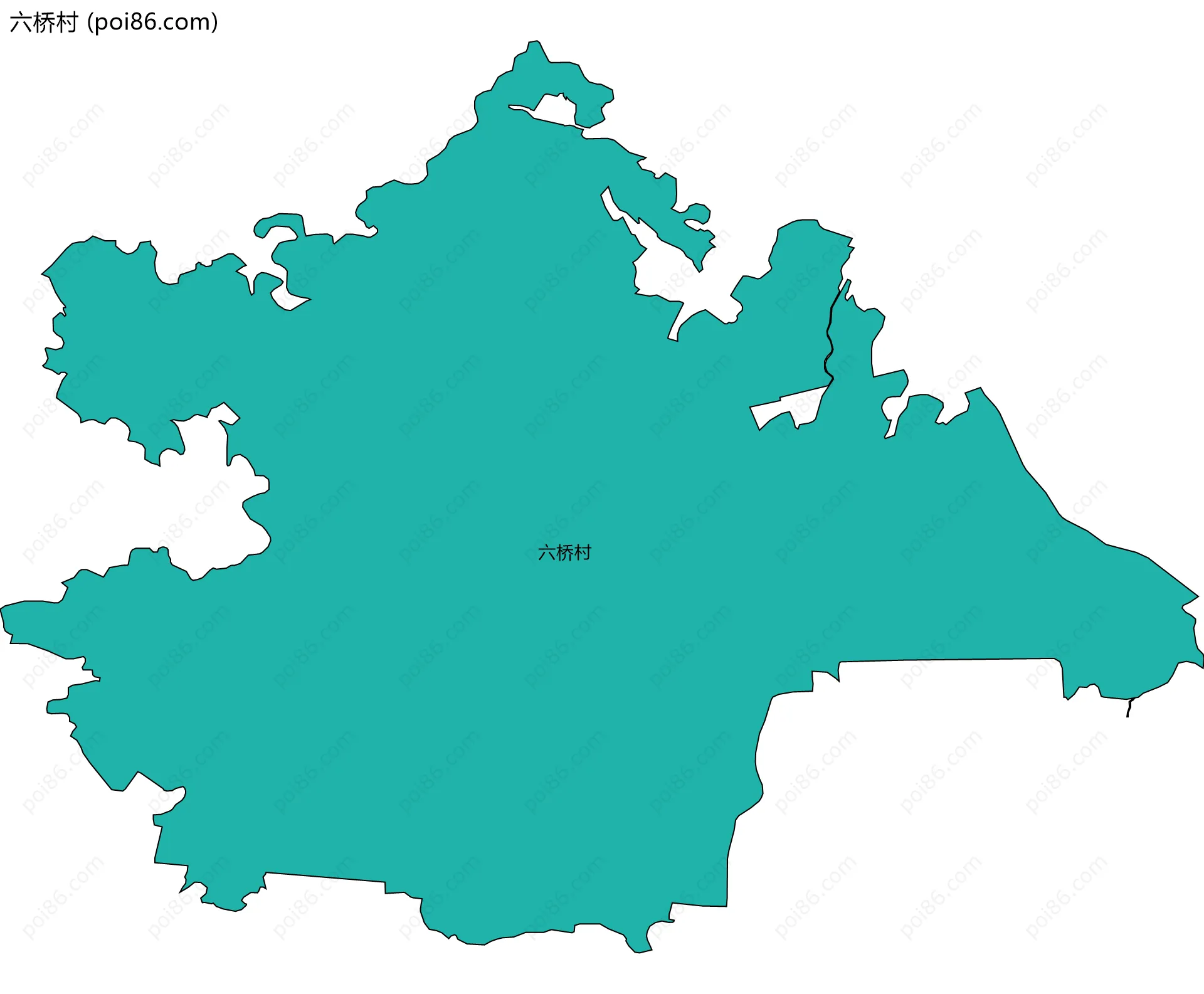 六桥村边界地图