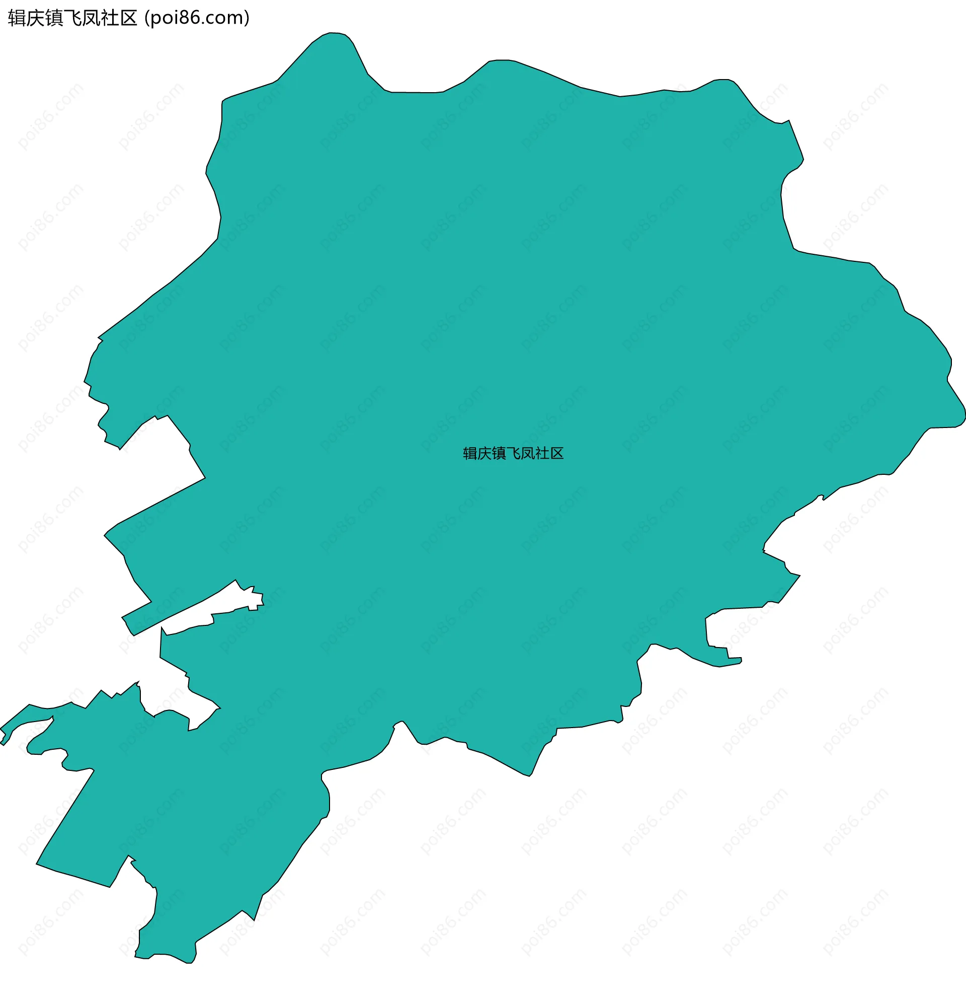 辑庆镇飞凤社区边界地图