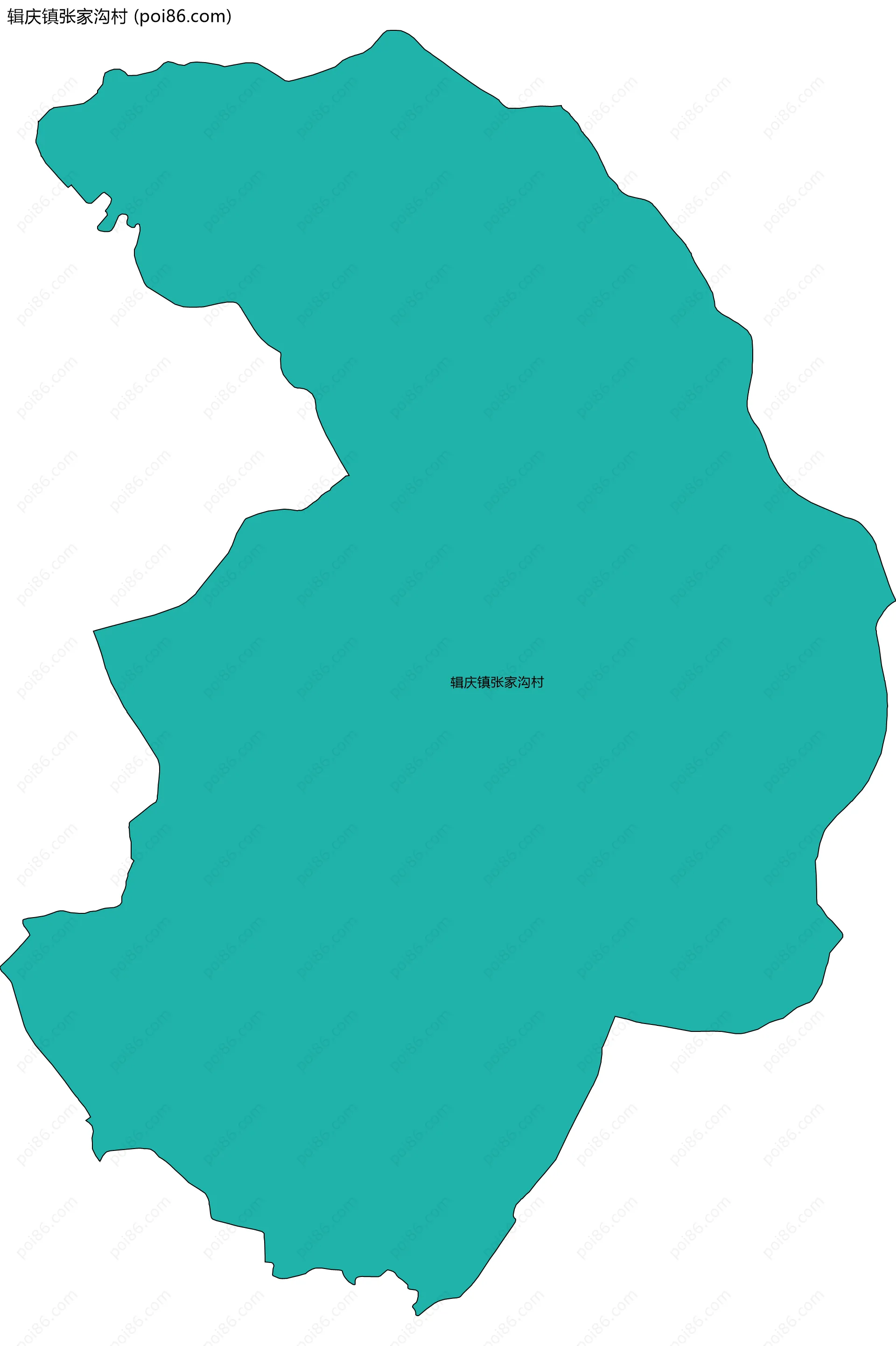 辑庆镇张家沟村边界地图