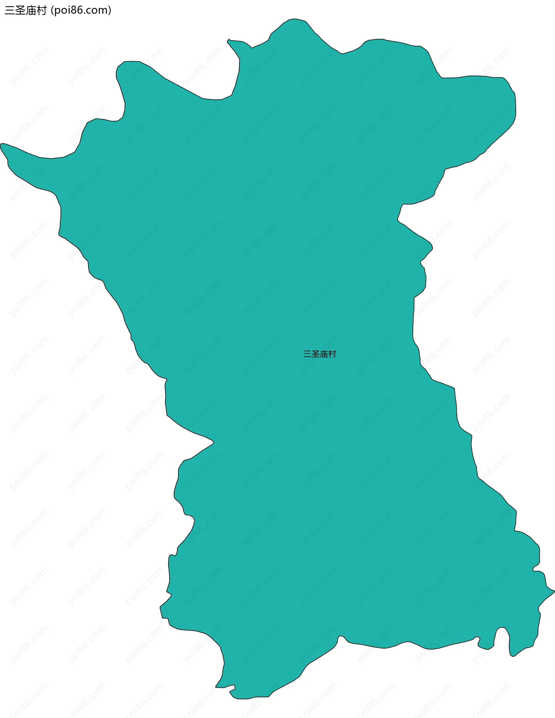 三圣庙村边界地图