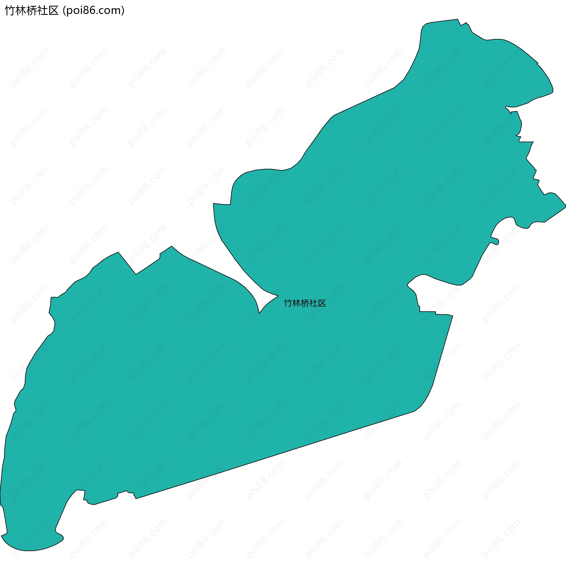 竹林桥社区边界地图