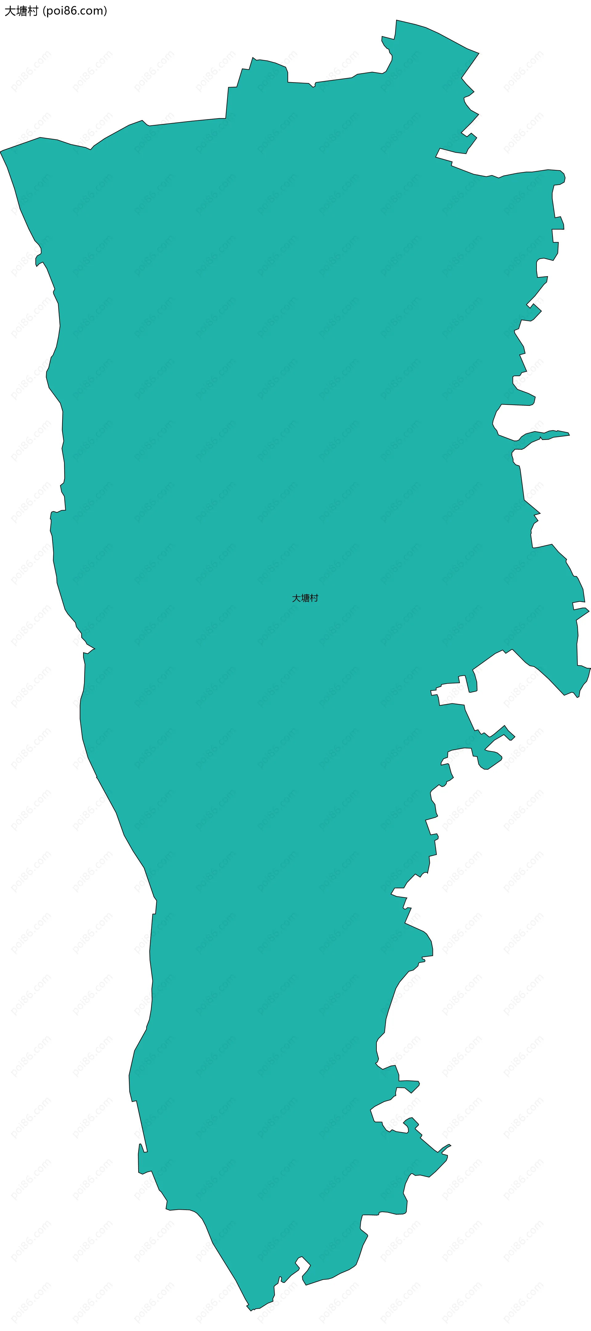 大塘村边界地图