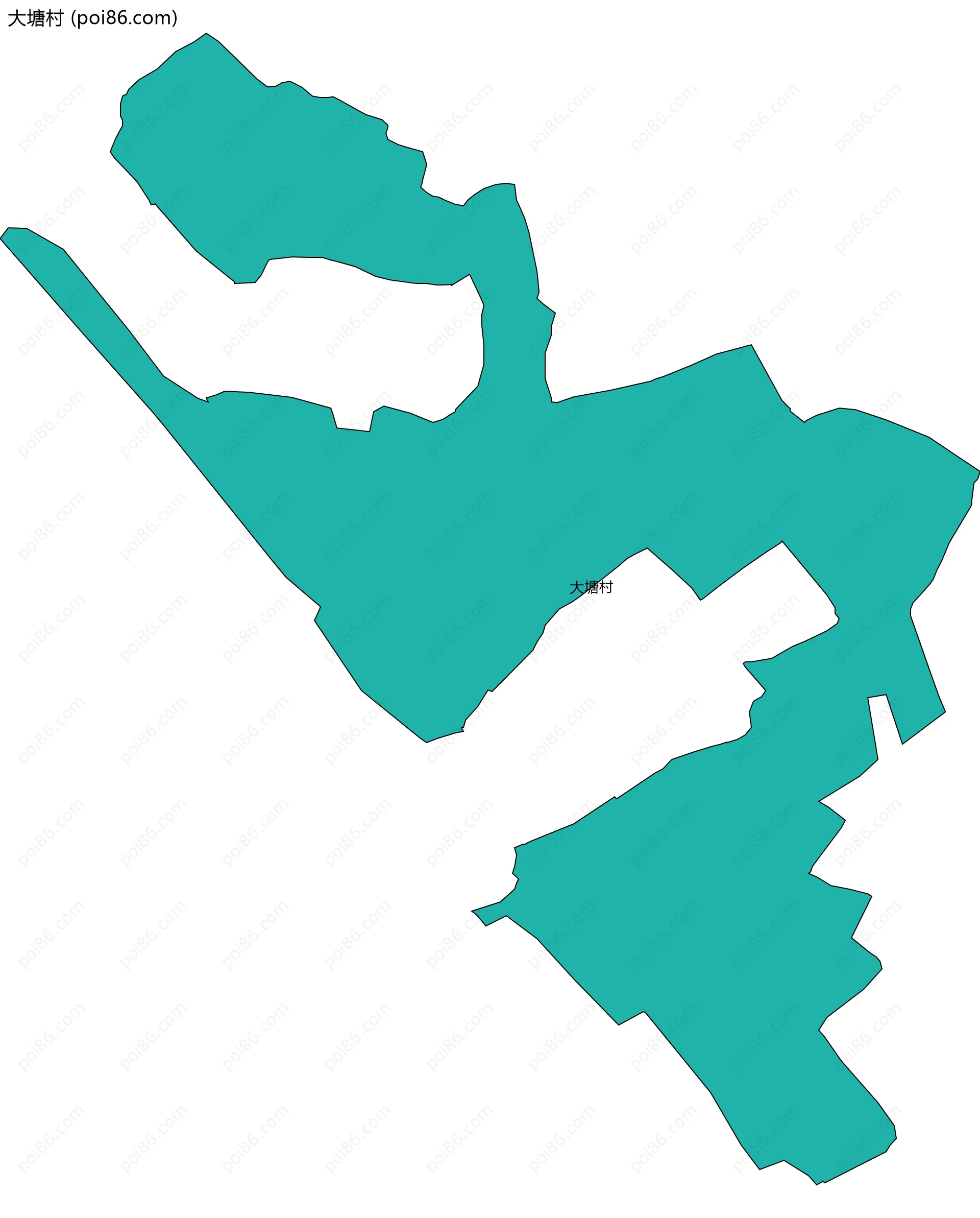 大塘村边界地图