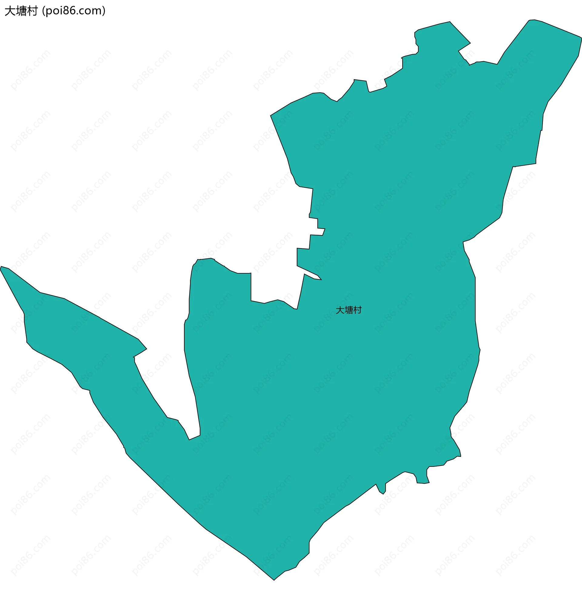 大塘村边界地图