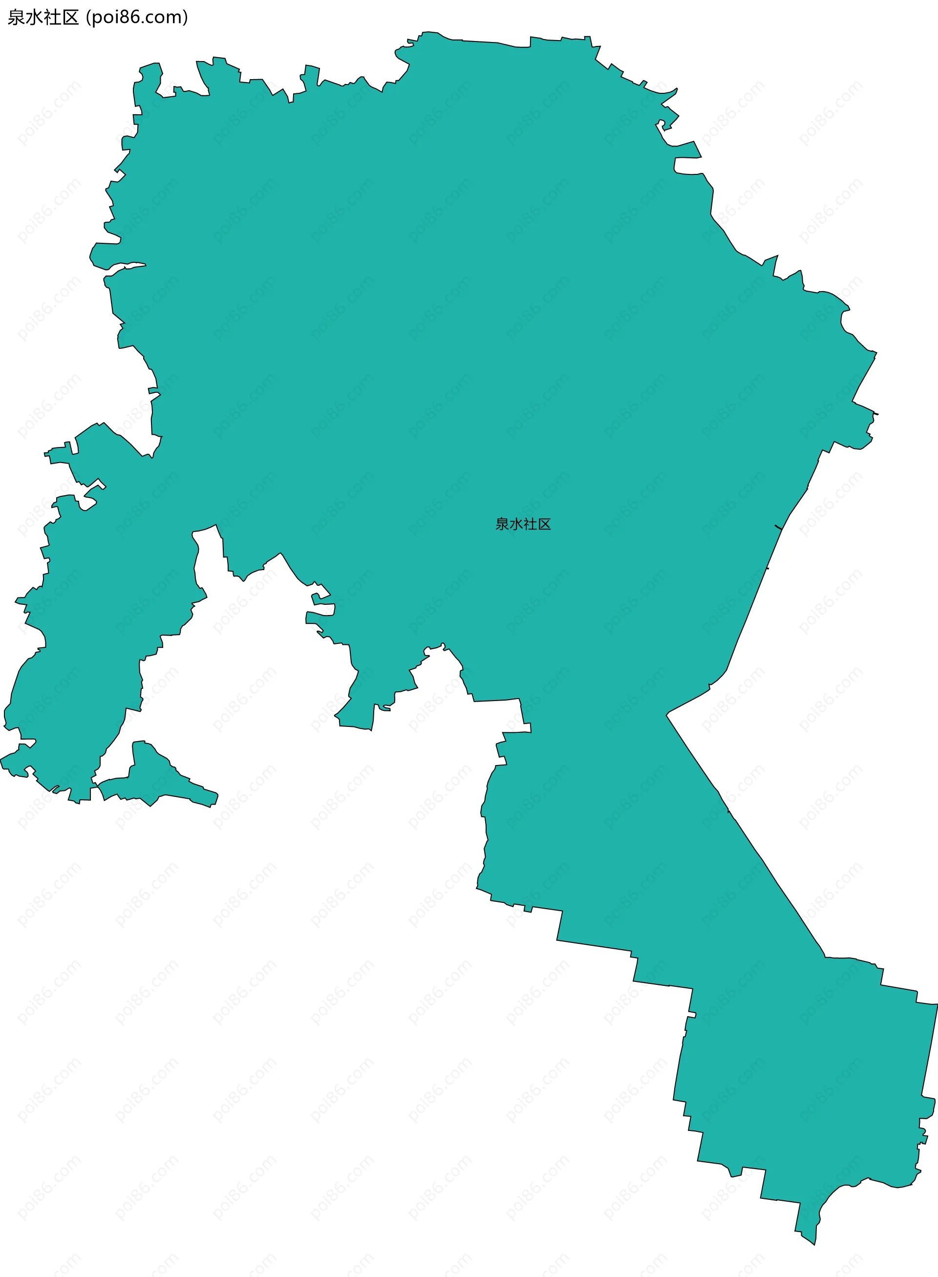 泉水社区边界地图