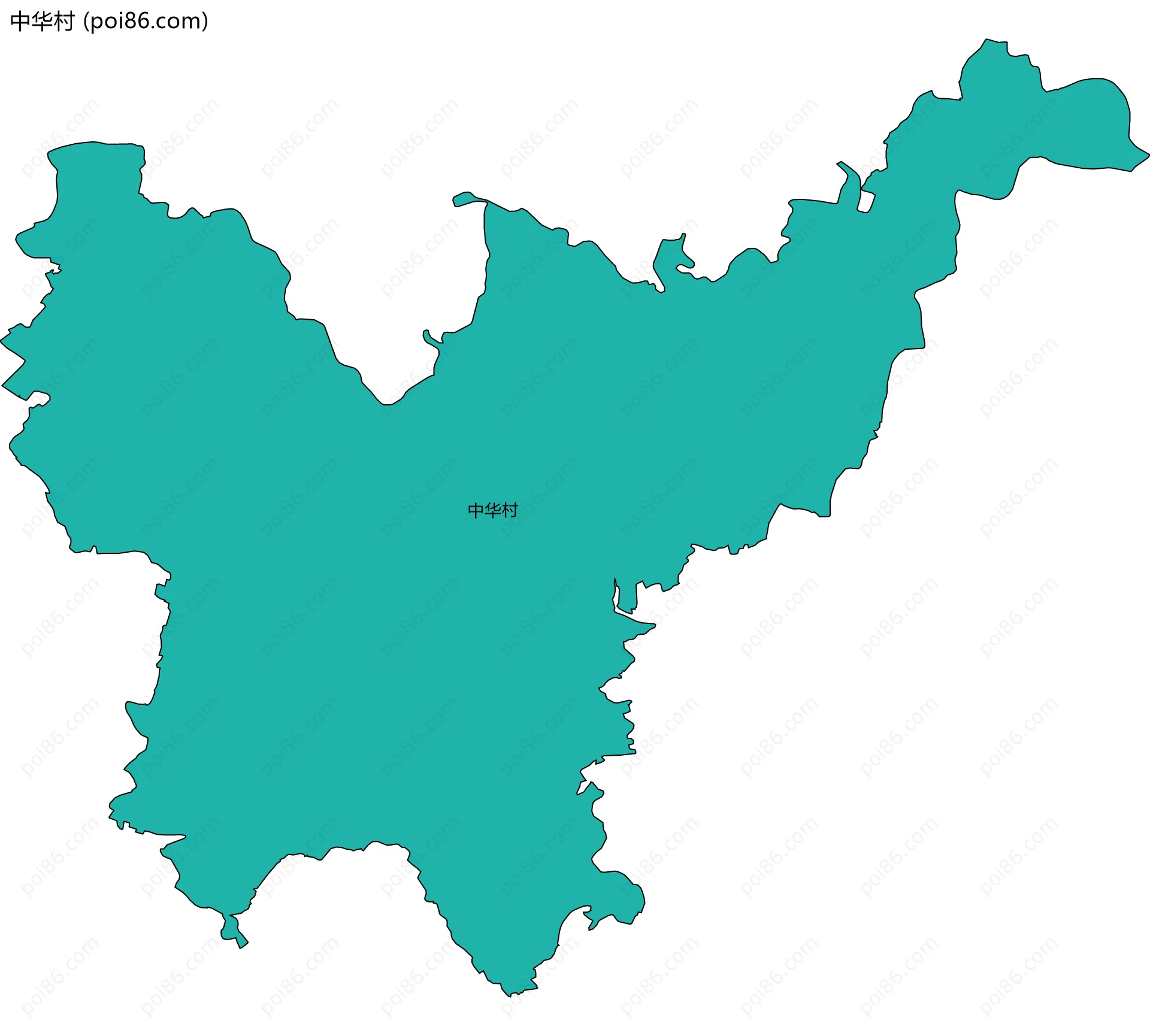 中华村边界地图
