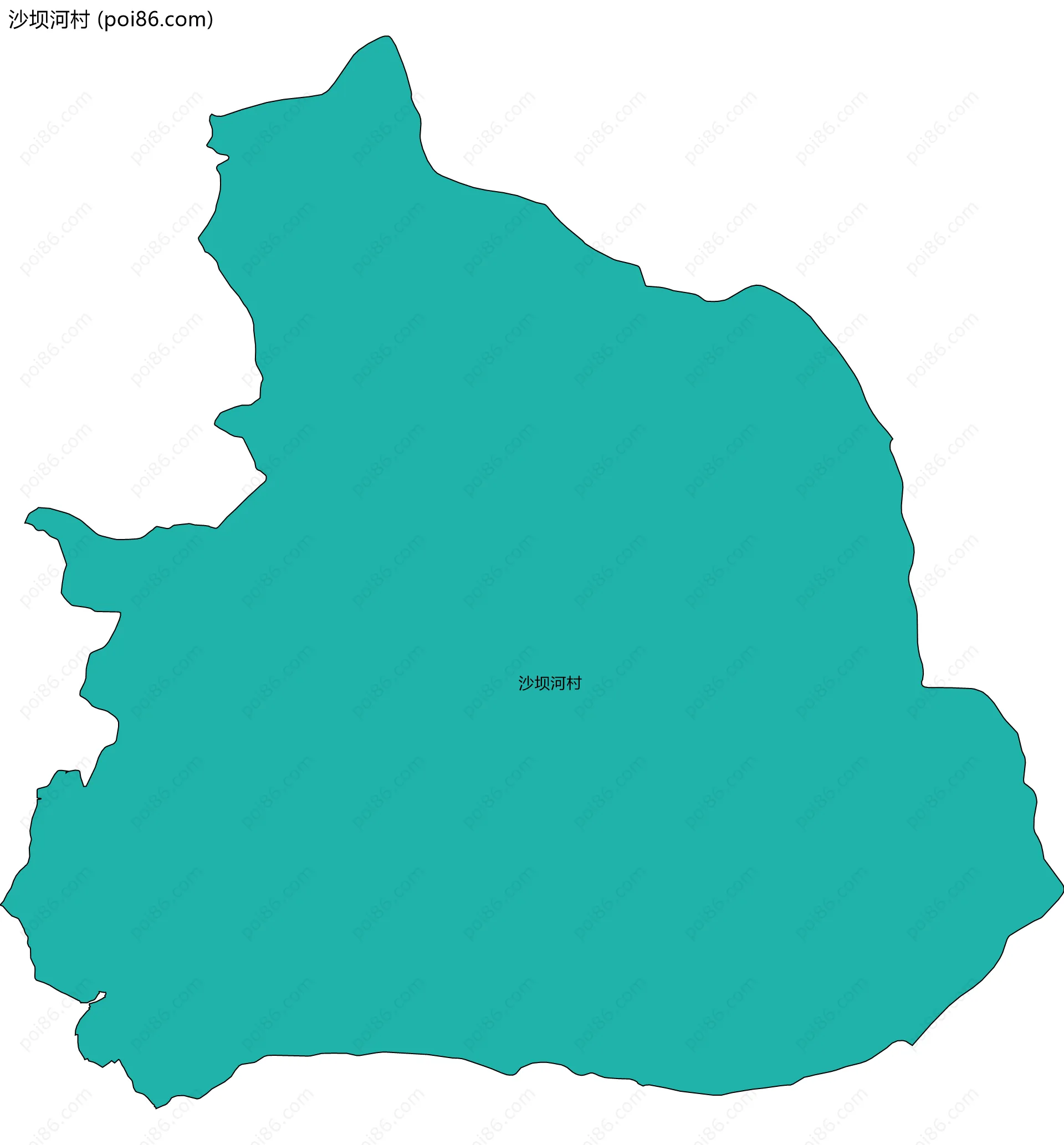 沙坝河村边界地图