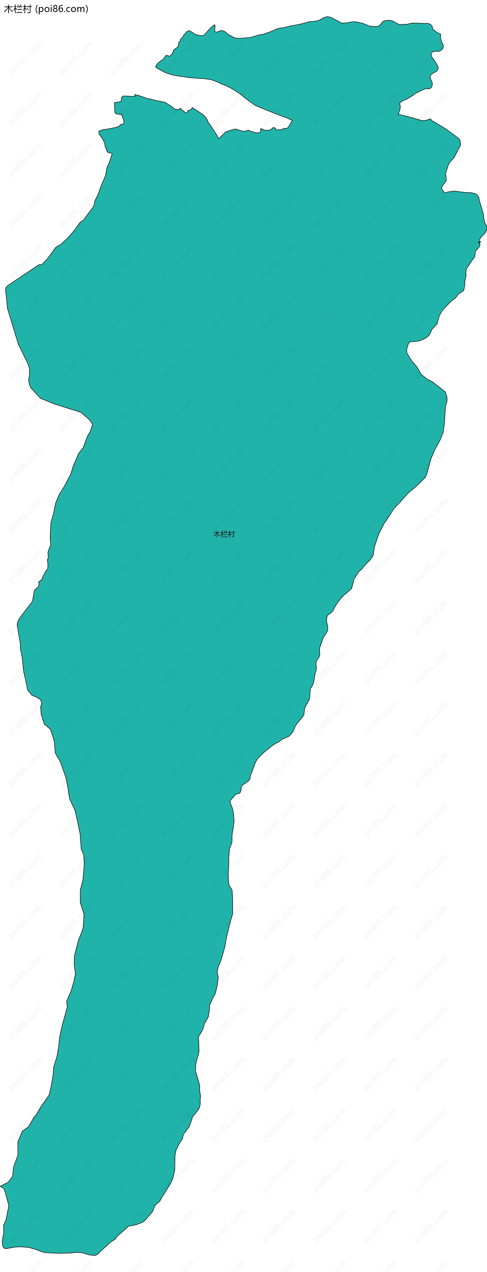 木栏村边界地图
