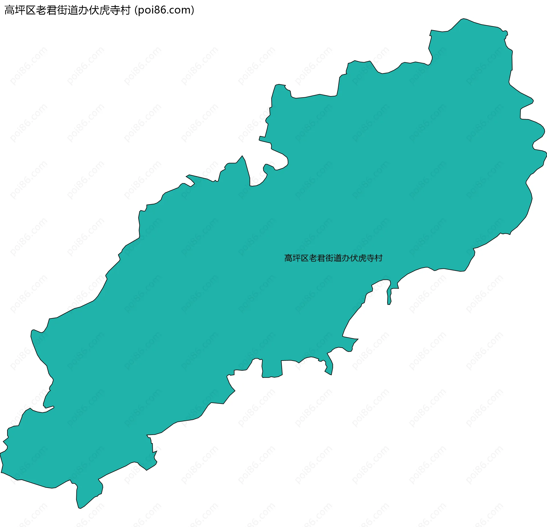 高坪区老君街道办伏虎寺村边界地图