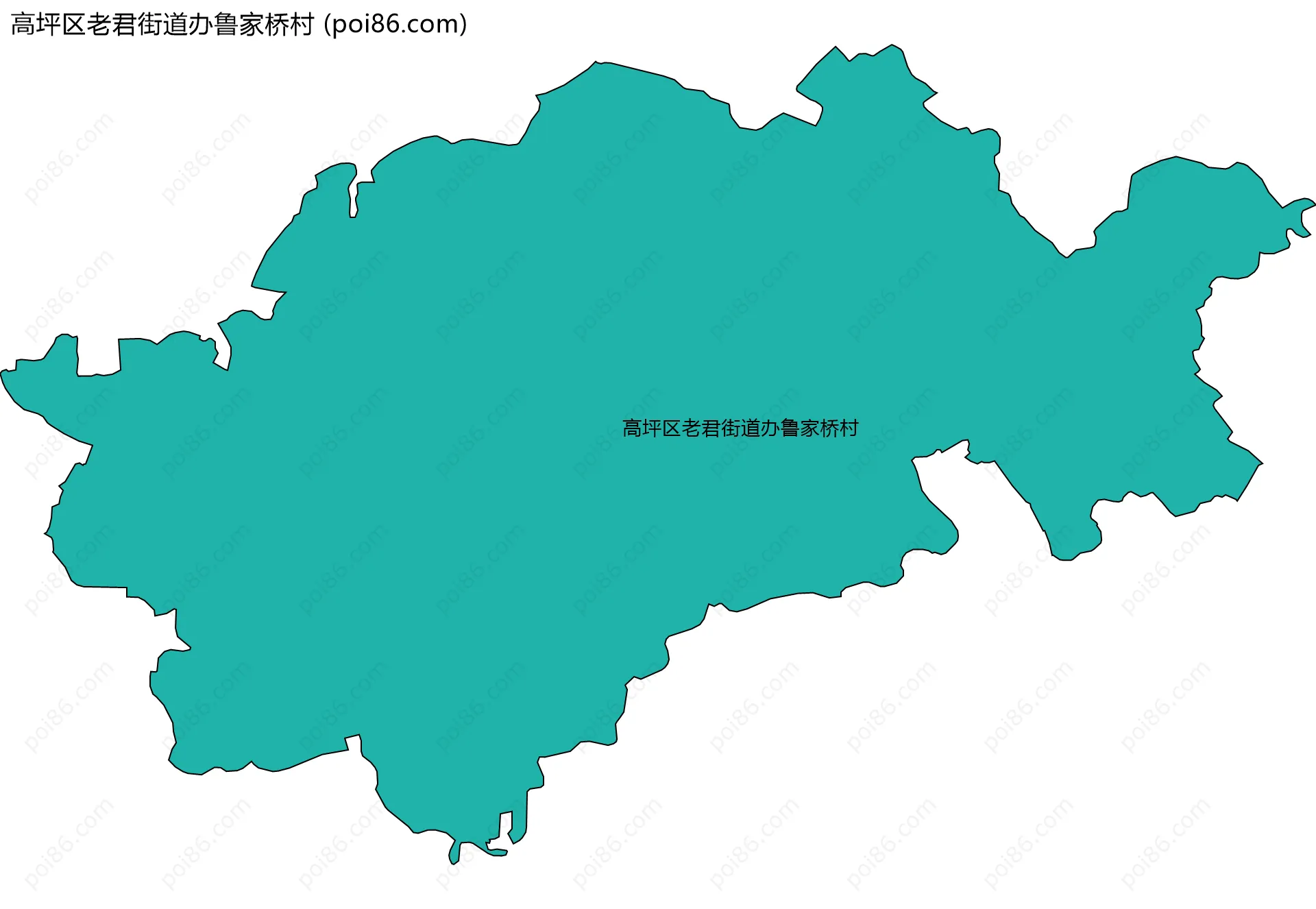 高坪区老君街道办鲁家桥村边界地图