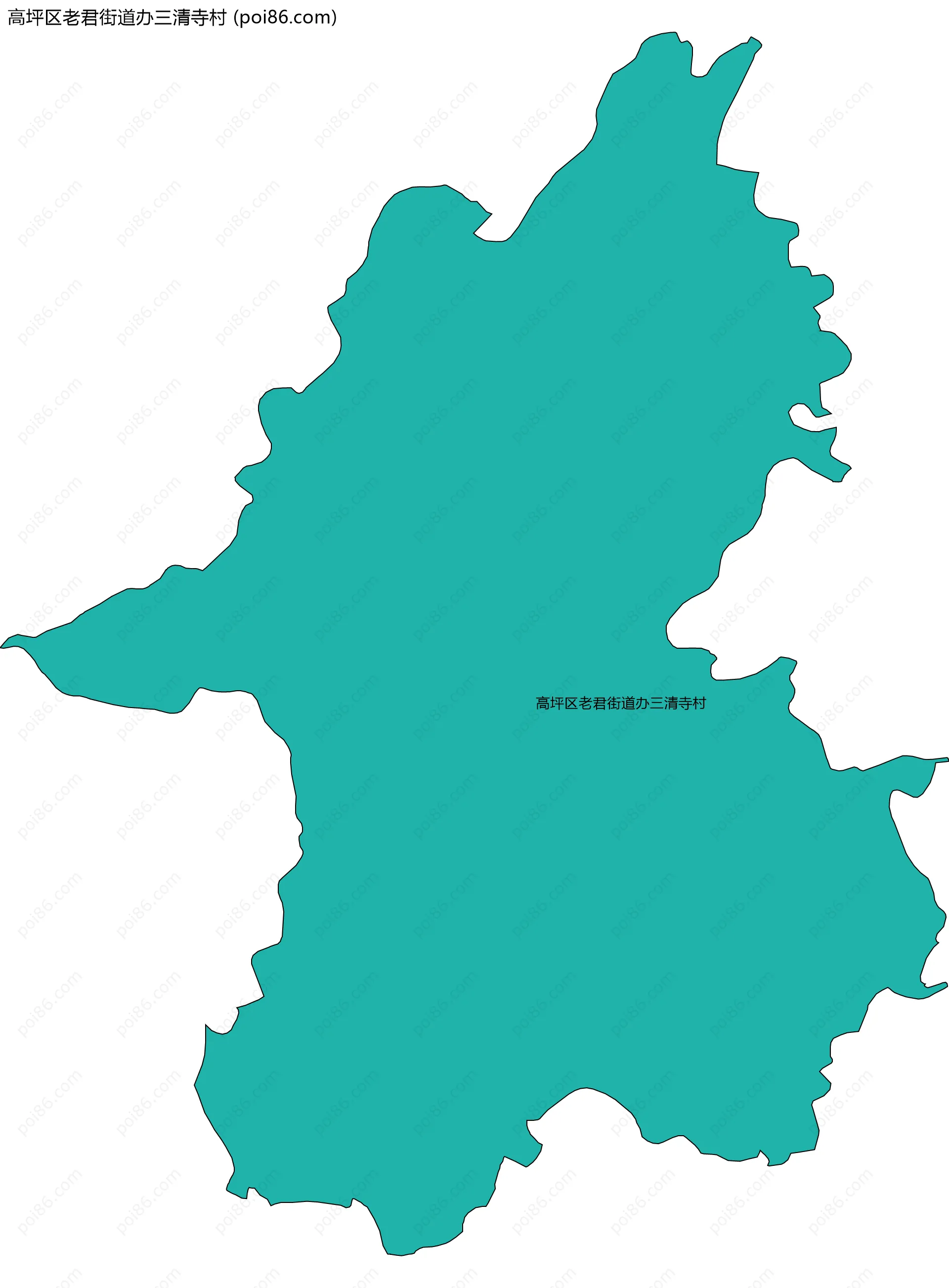 高坪区老君街道办三清寺村边界地图