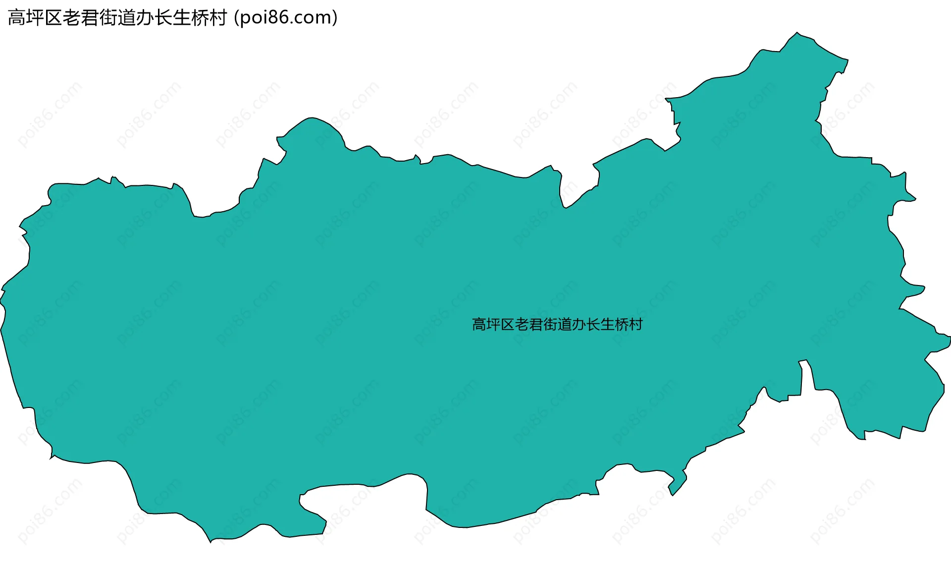 高坪区老君街道办长生桥村边界地图