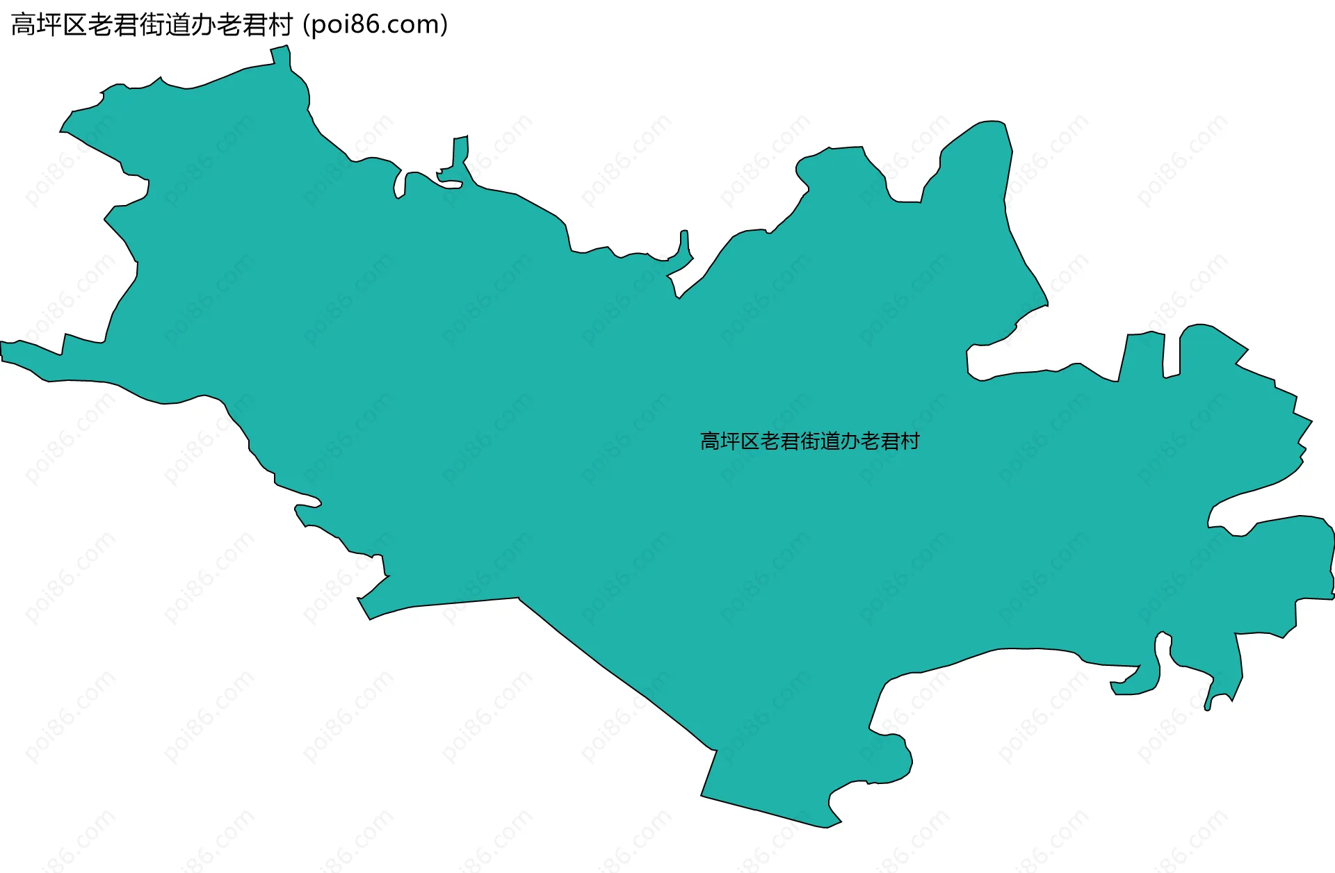 高坪区老君街道办老君村边界地图