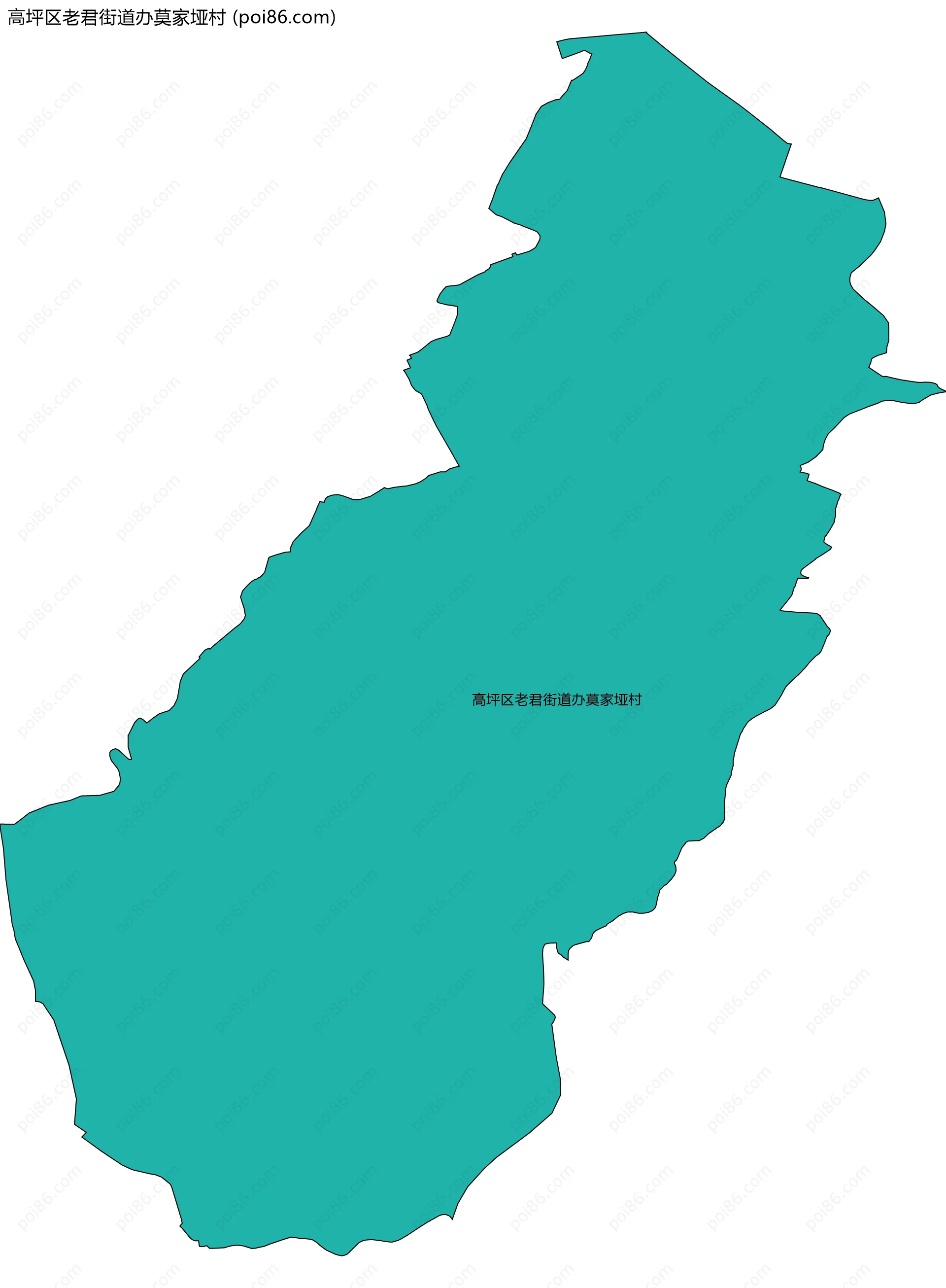高坪区老君街道办莫家垭村边界地图