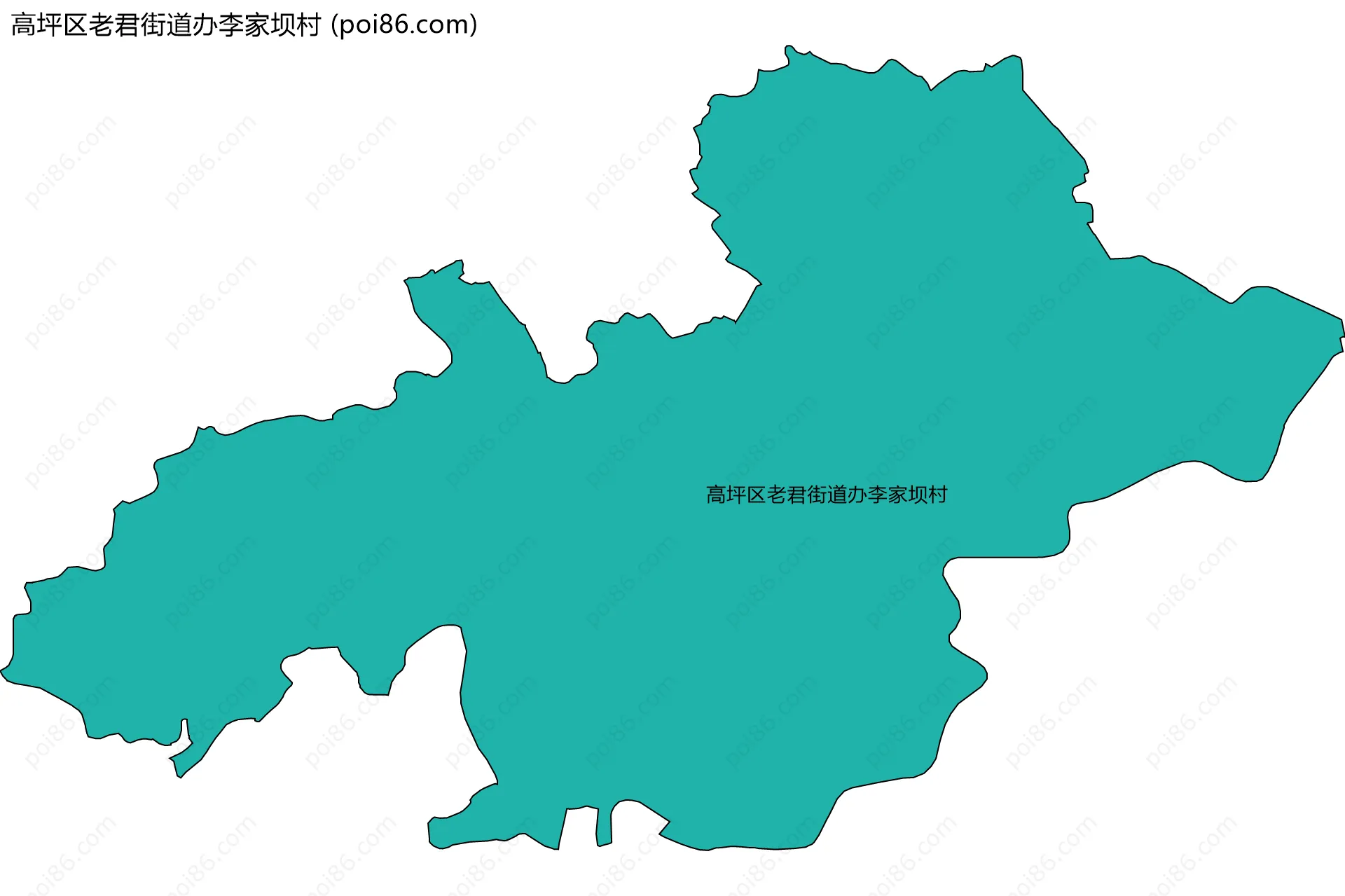 高坪区老君街道办李家坝村边界地图