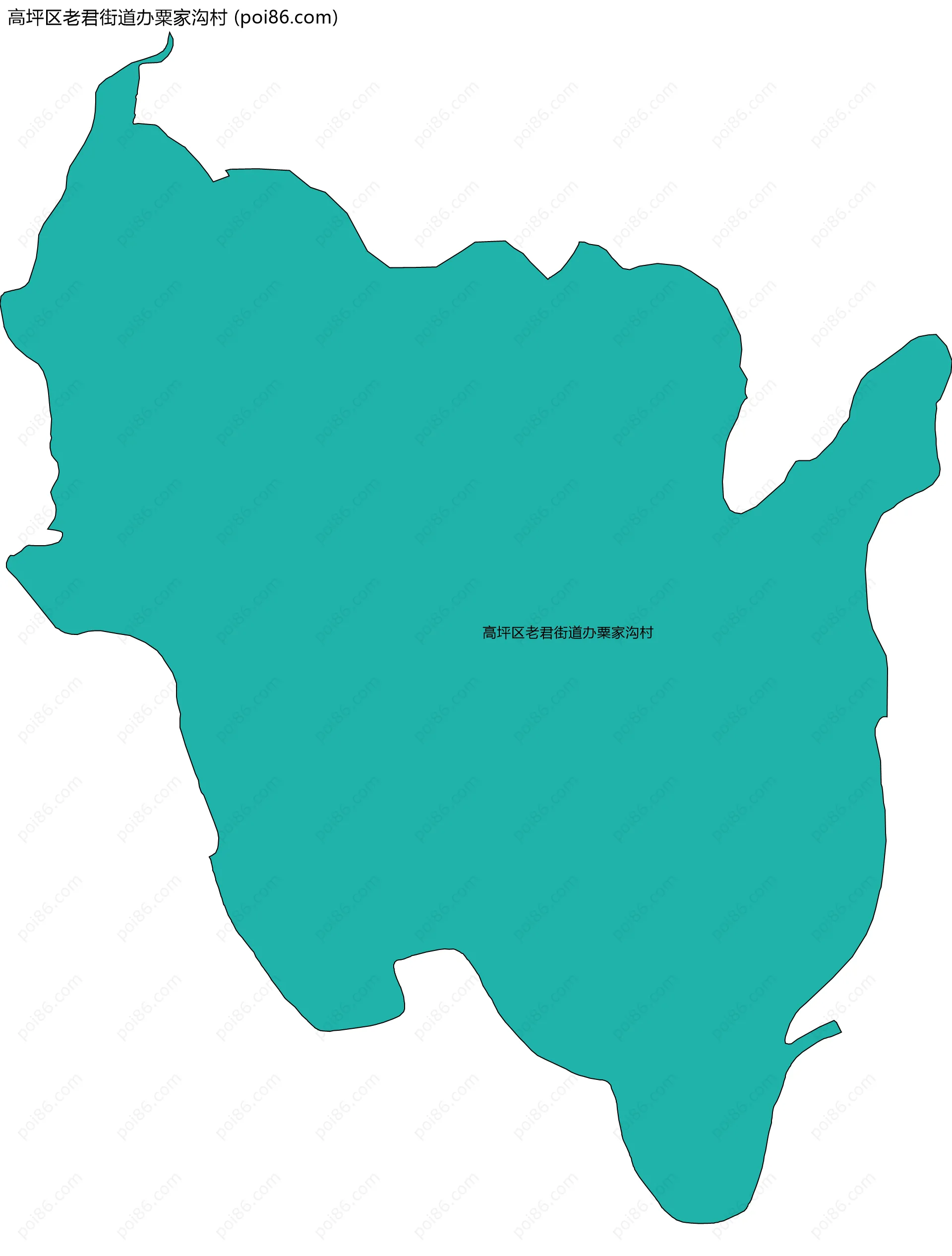 高坪区老君街道办粟家沟村边界地图