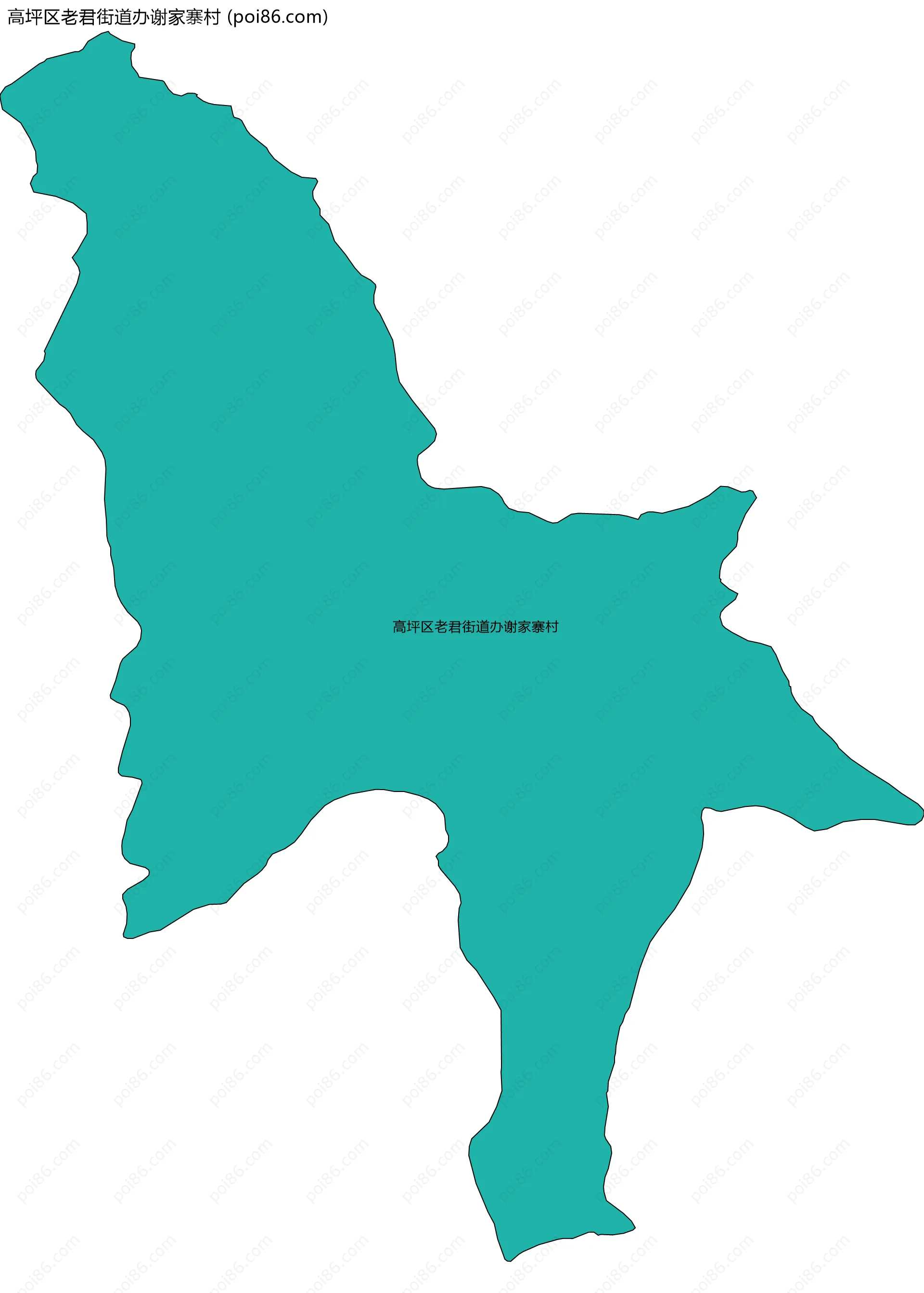 高坪区老君街道办谢家寨村边界地图