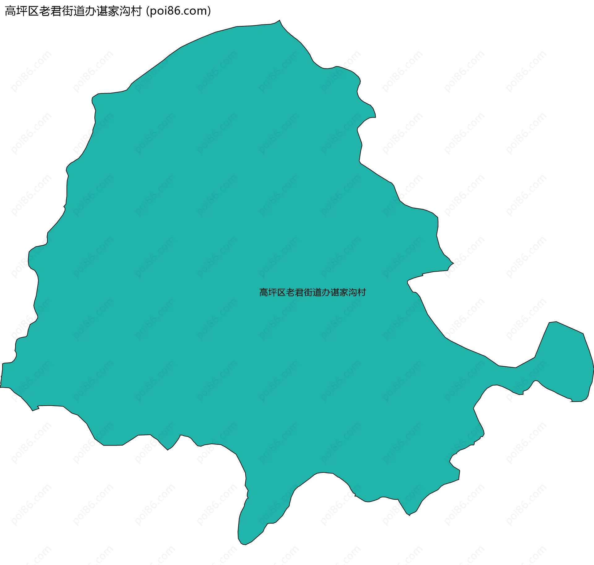 高坪区老君街道办谌家沟村边界地图