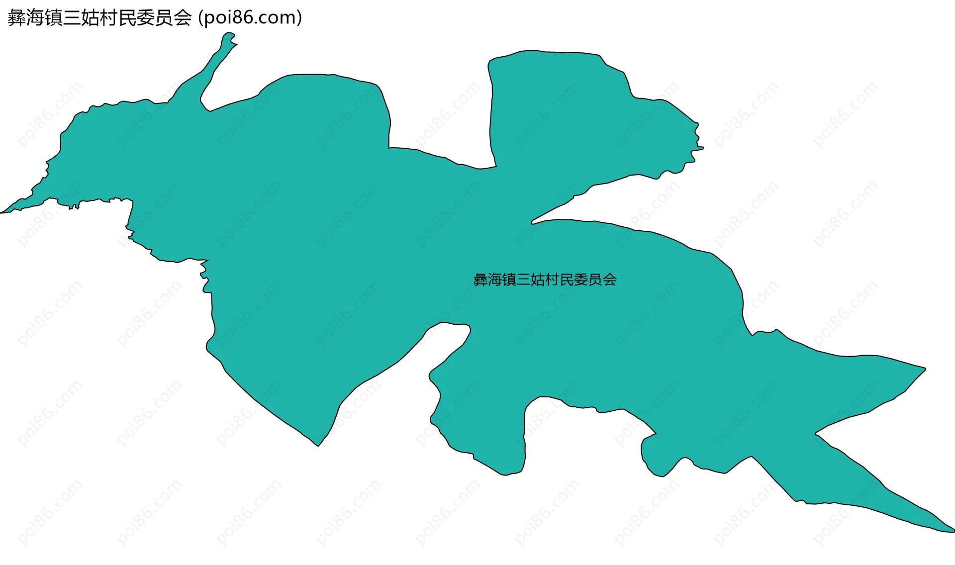彝海镇三姑村民委员会边界地图